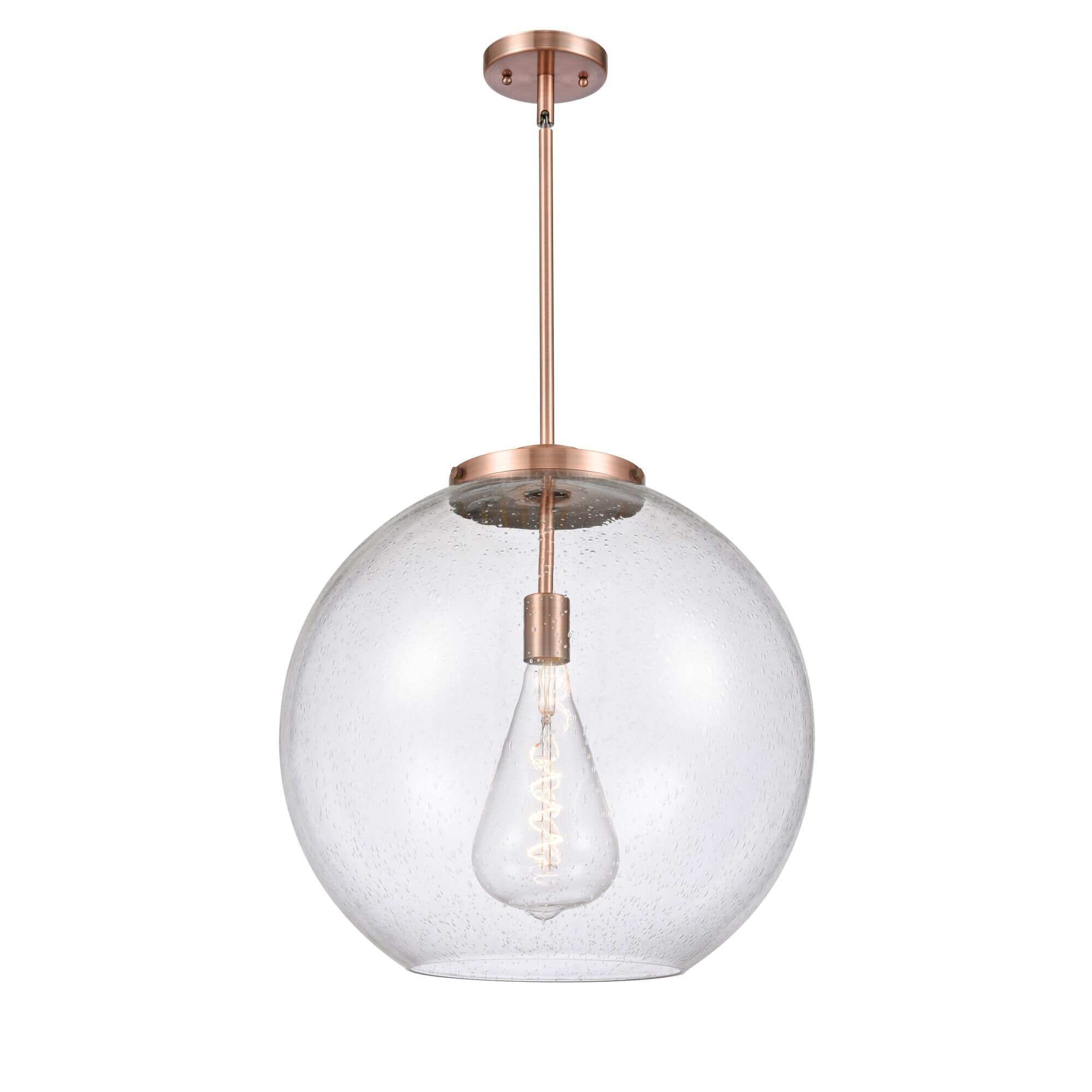 Shown in Antique Copper finish and Seedy Large Athens glass