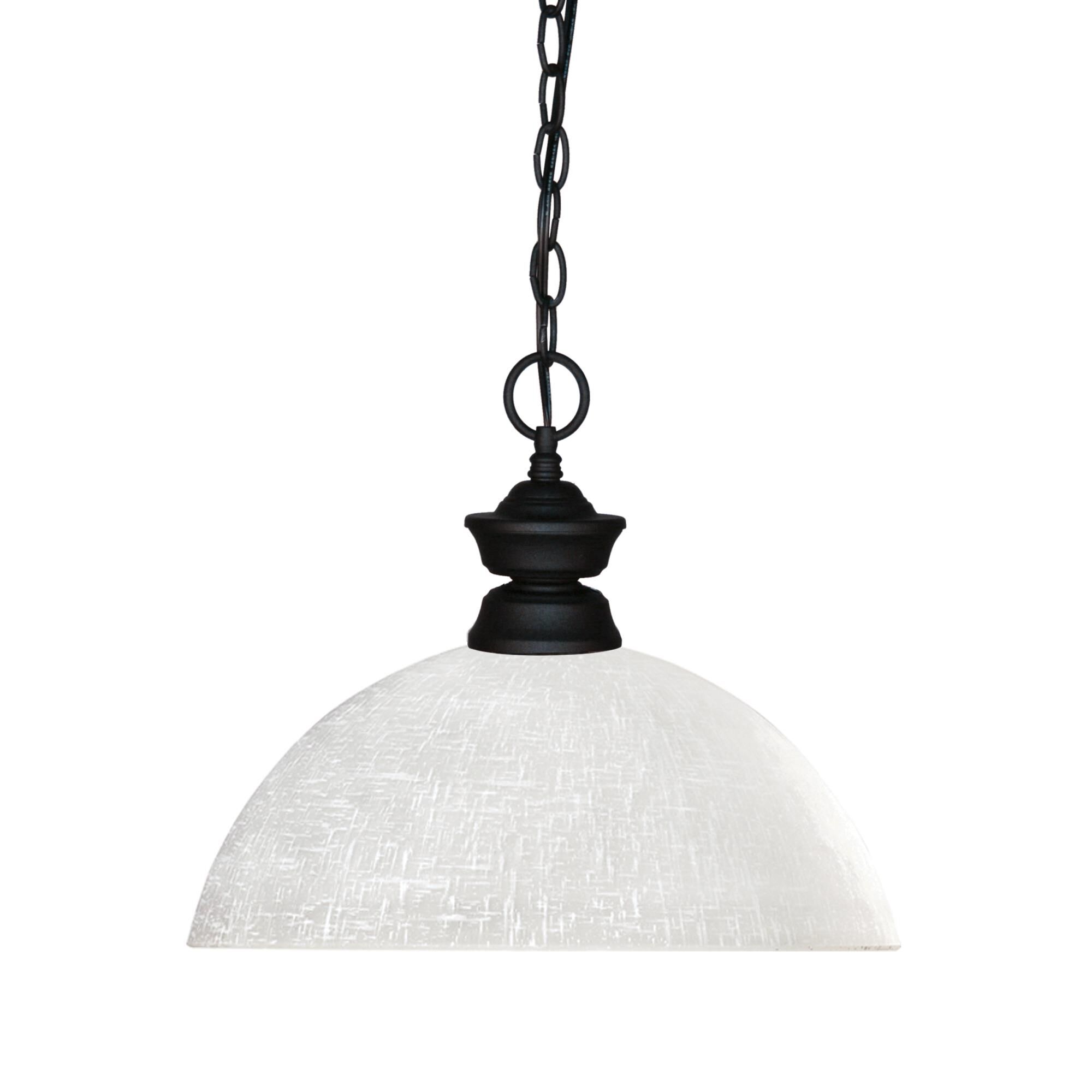 Shown in Matte Black finish and Glass shade