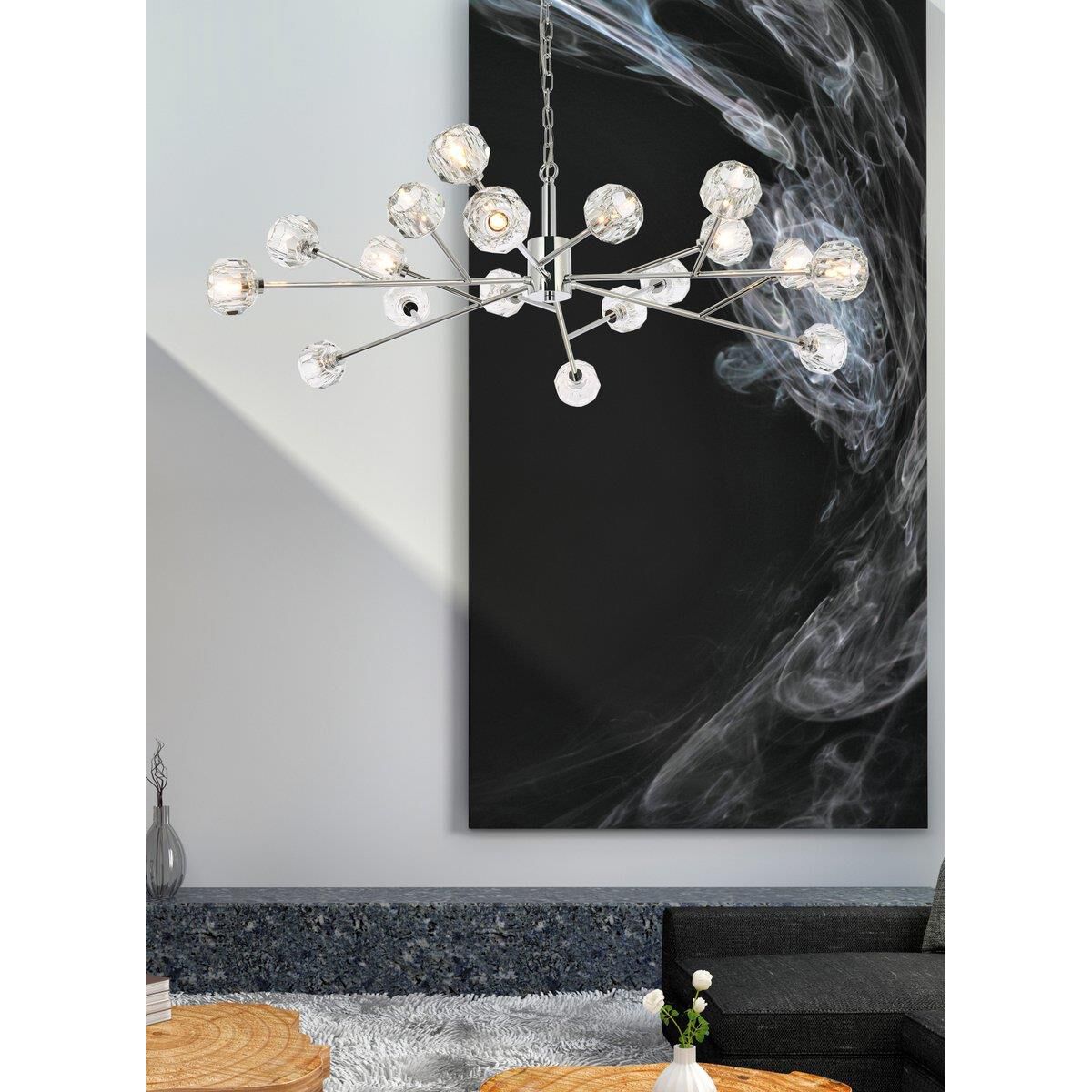 Shown in Chrome  finish and RC Clear crystal and Clear glass