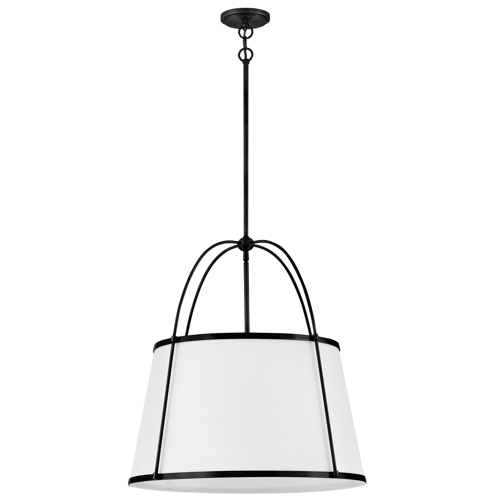 Shown in Black finish and Off-White Linen shade