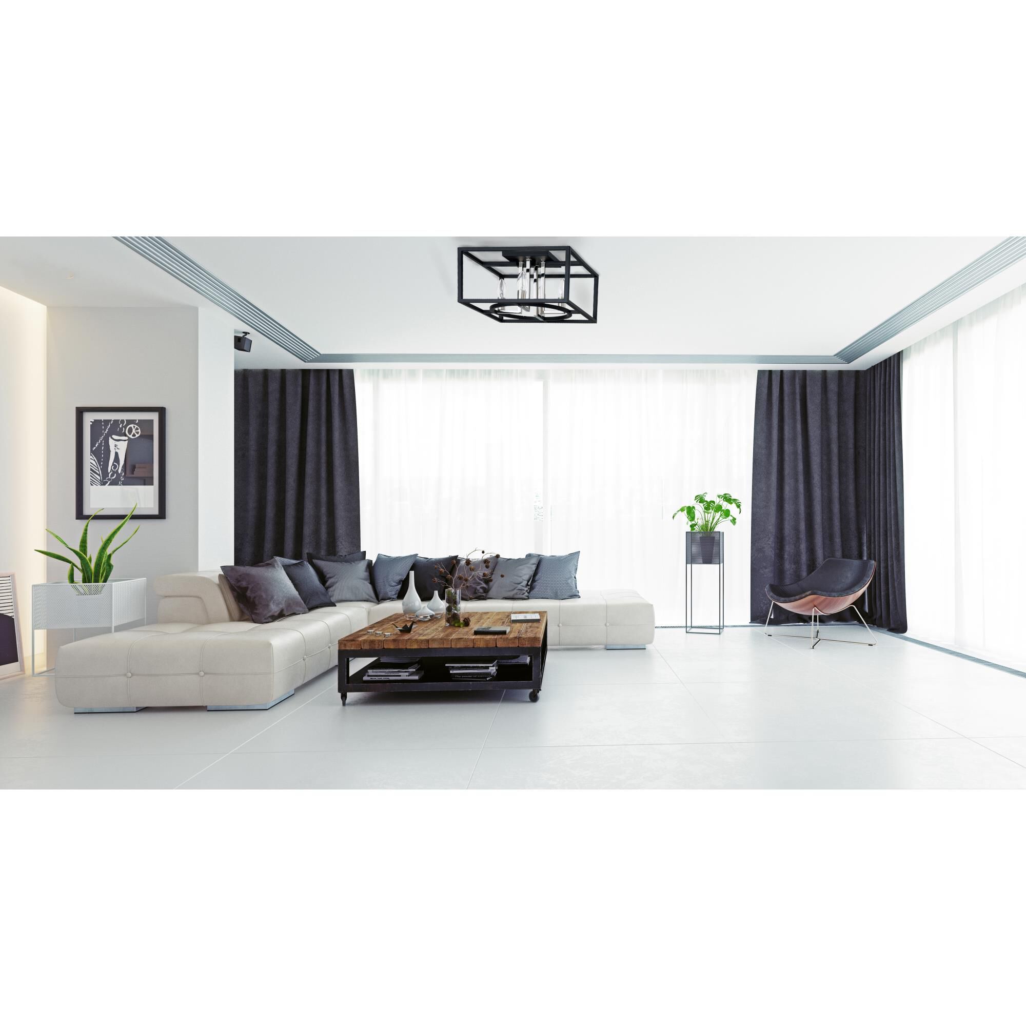 Eglo Mundazo 12 Inch 4 Light Semi Flush Mount by Eglo Lighting