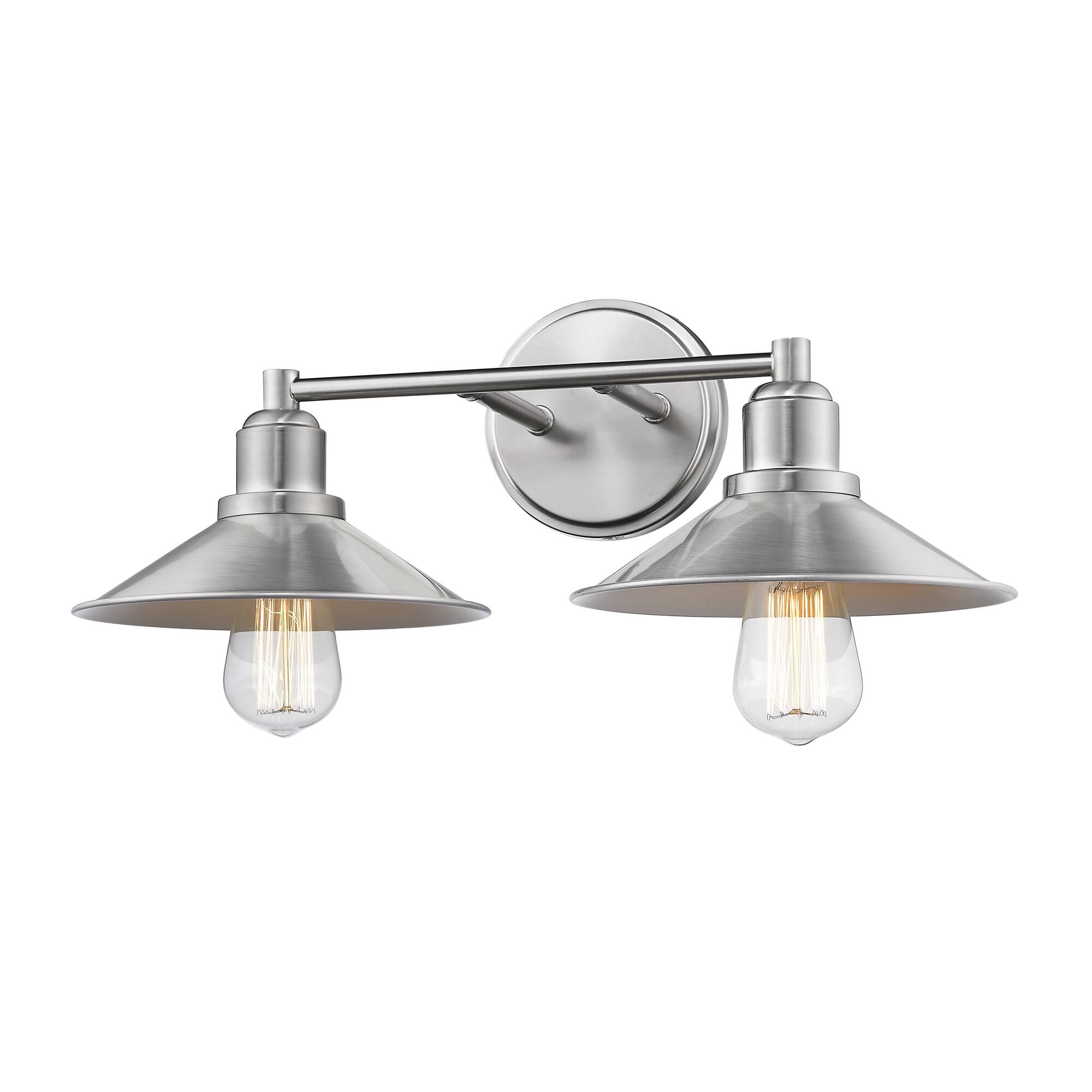 Shown in Brushed Nickel finish and Steel glass and Steel shade