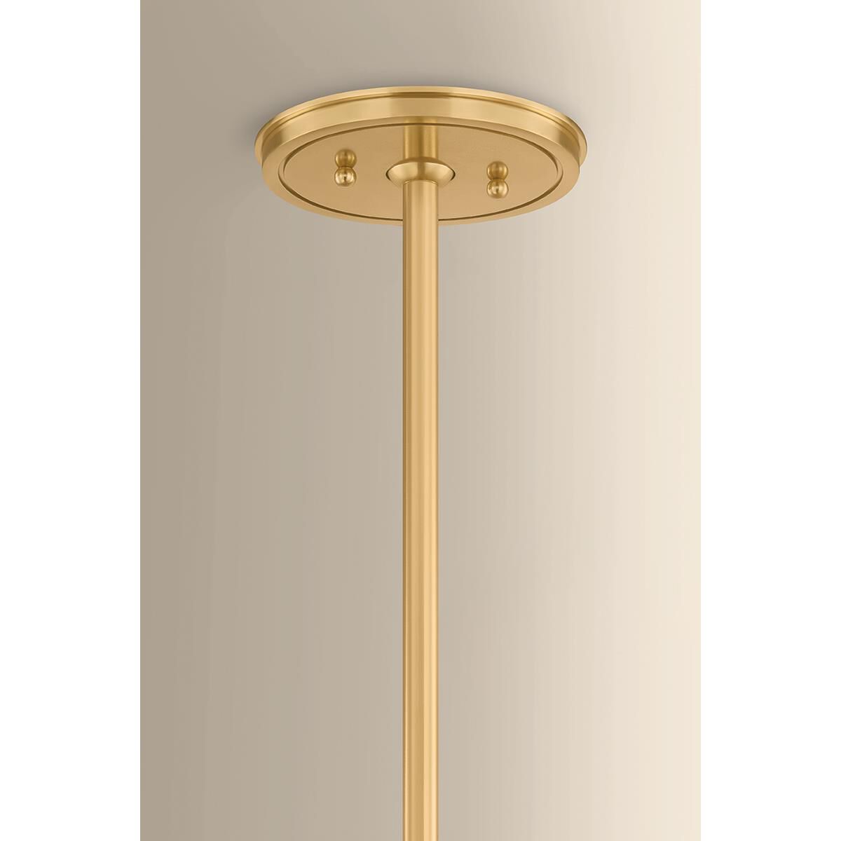 Shown in Aged Brass finish and Silk shade