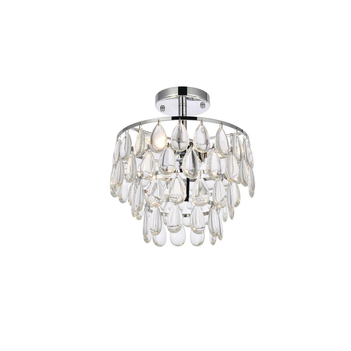 Mila 12 Inch 3 Light Flush Mount by Elegant Lighting