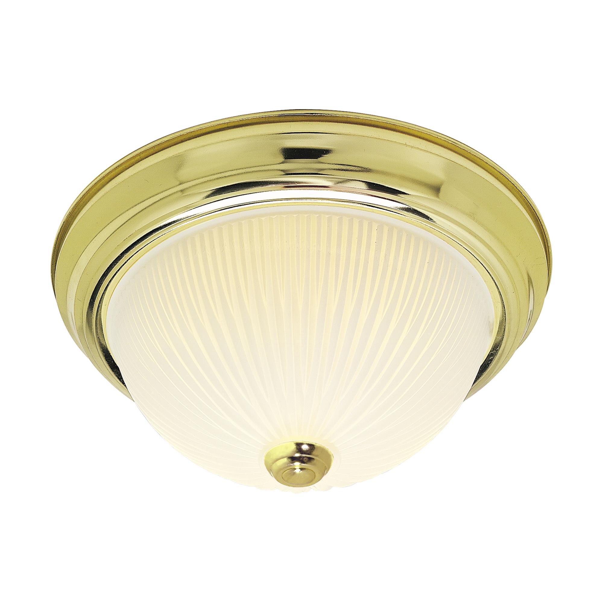 Shown in Polished Brass finish and Frosted Ribbed glass