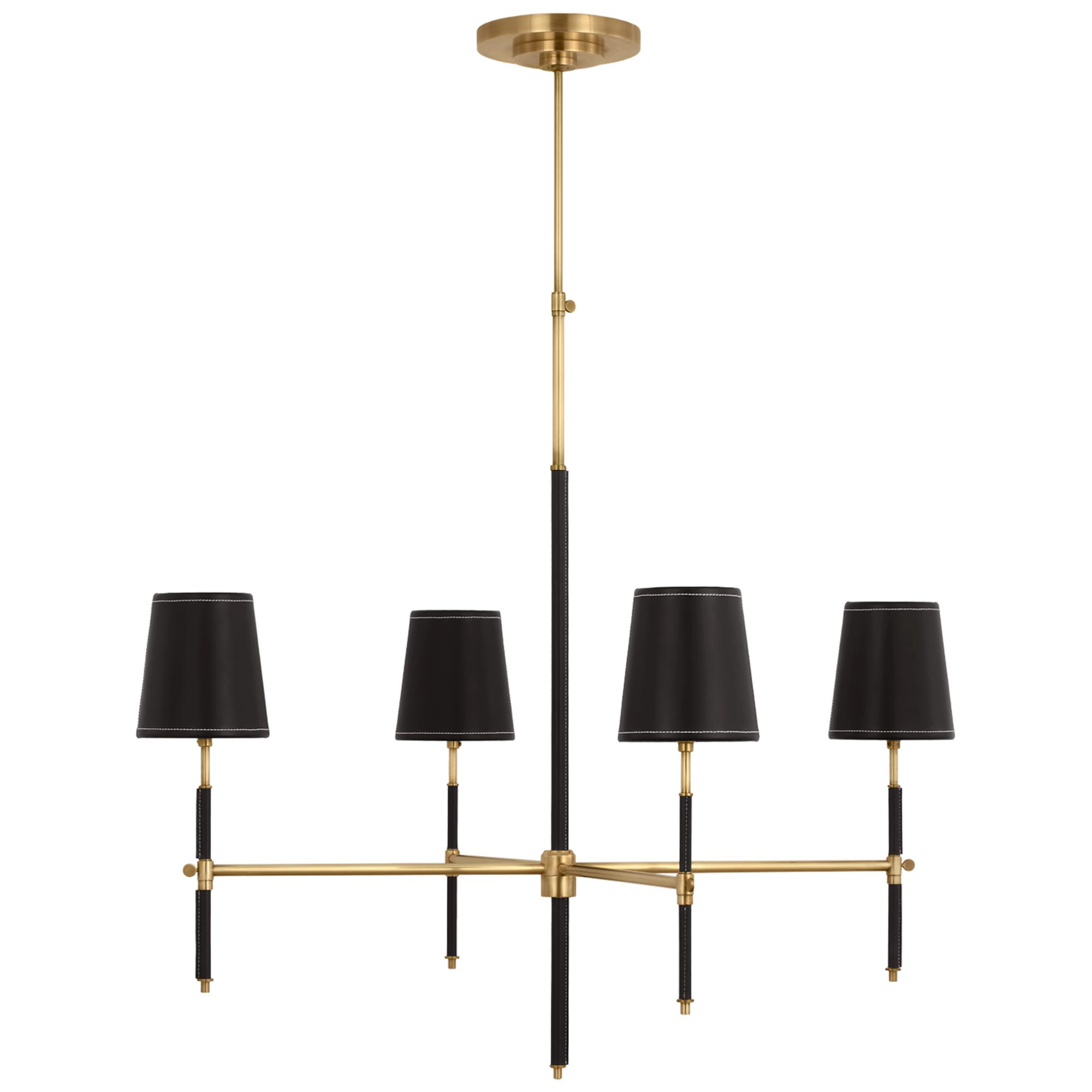 Shown in Hand-Rubbed Antique Brass and Chocolate Leather finish