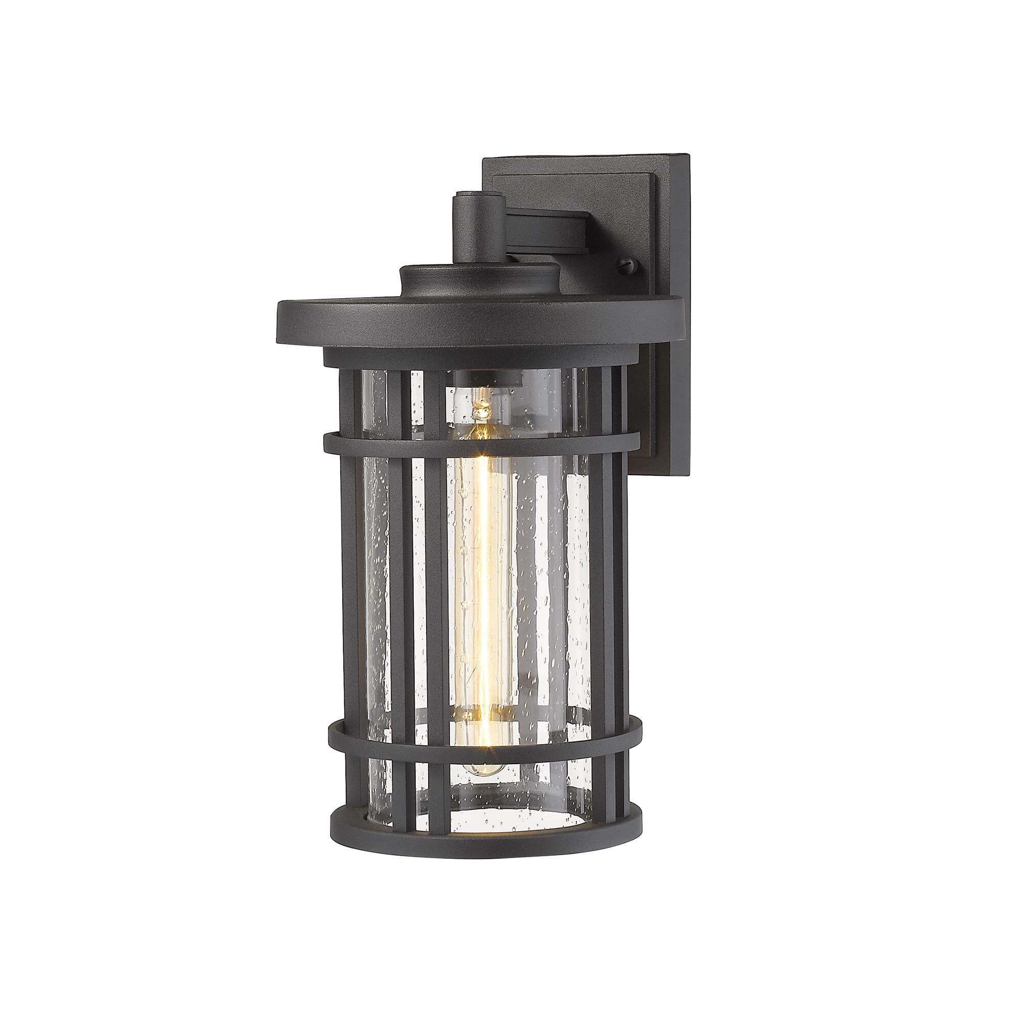 Shown in Black finish and Glass shade
