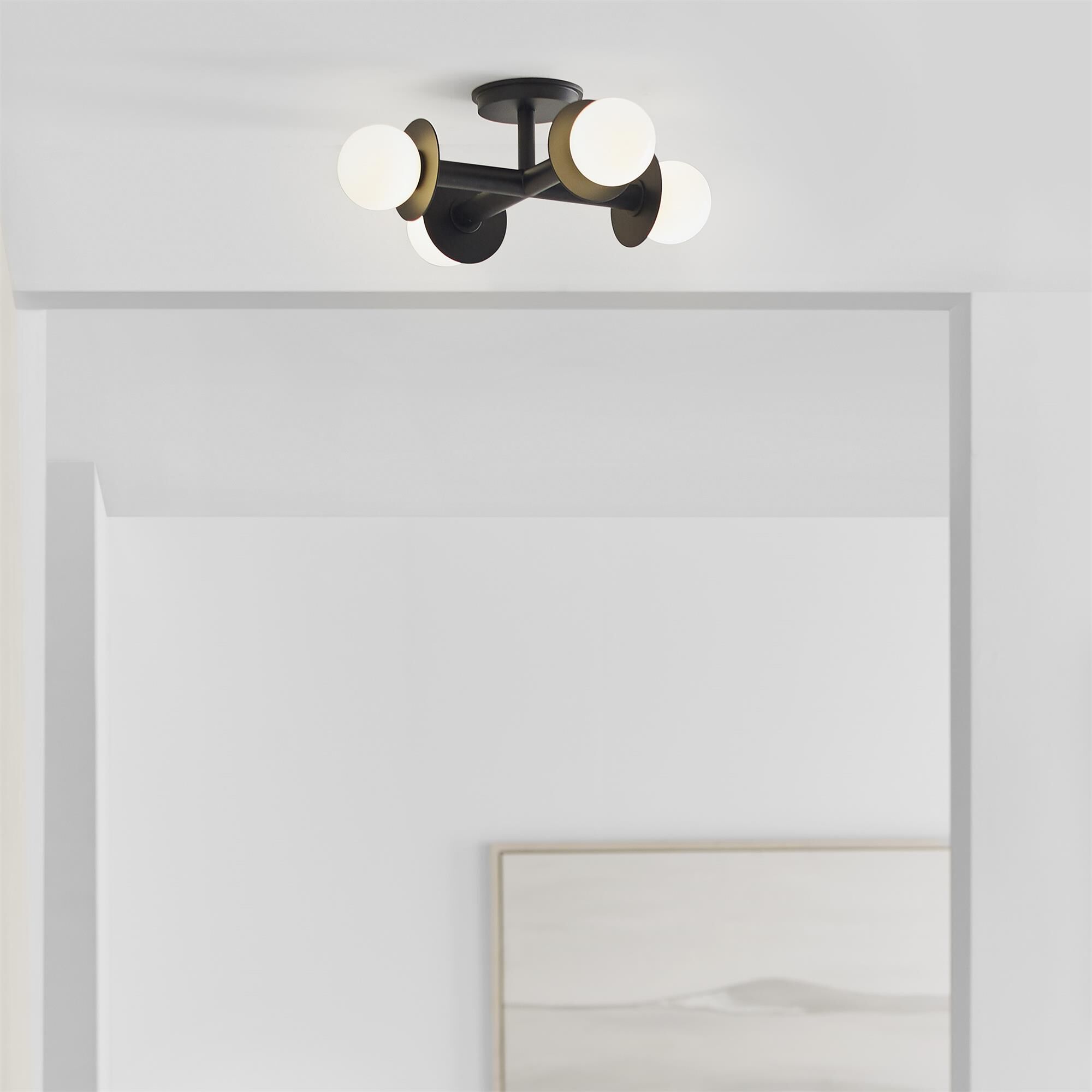 Kelly Wearstler Nodes 18 Inch 4 Light Semi Flush Mount,