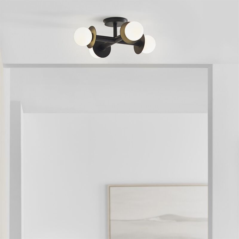Kelly Wearstler Nodes 18 Inch 4 Light Semi Flush Mount by Visual Comfort Studio