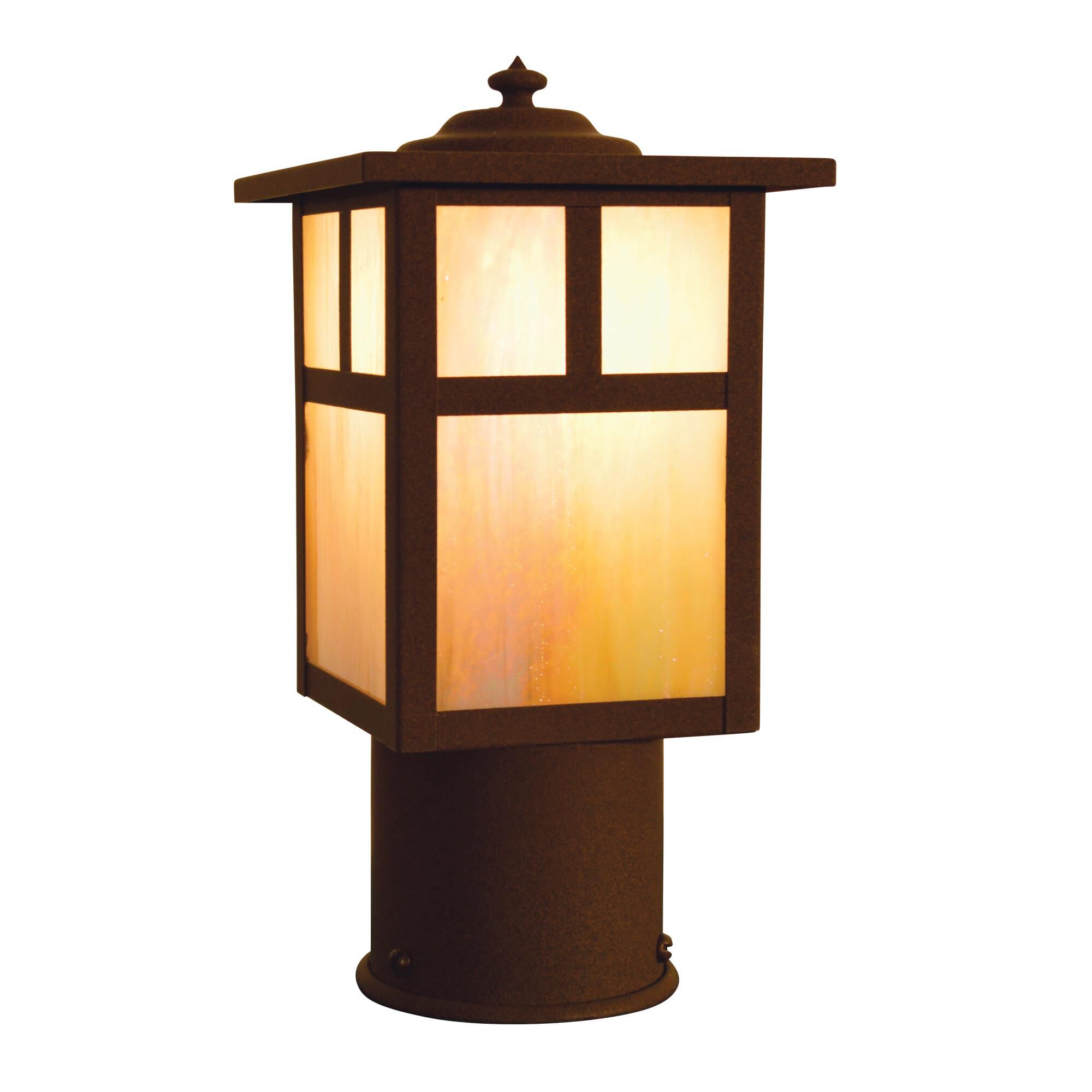 Mission 7 Inch Tall 1 Light Outdoor Post Lamp by Arroyo Craftsman - Clearance