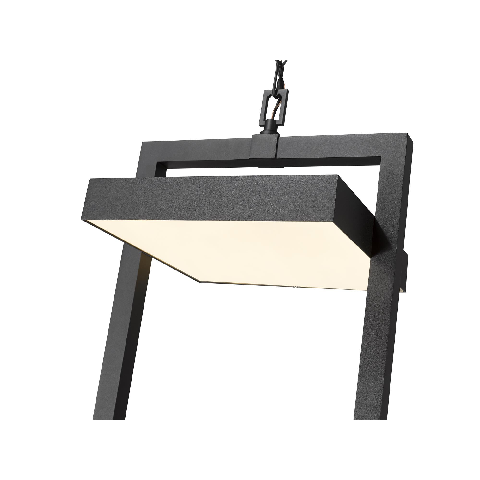 Shown in Black finish and Glass shade