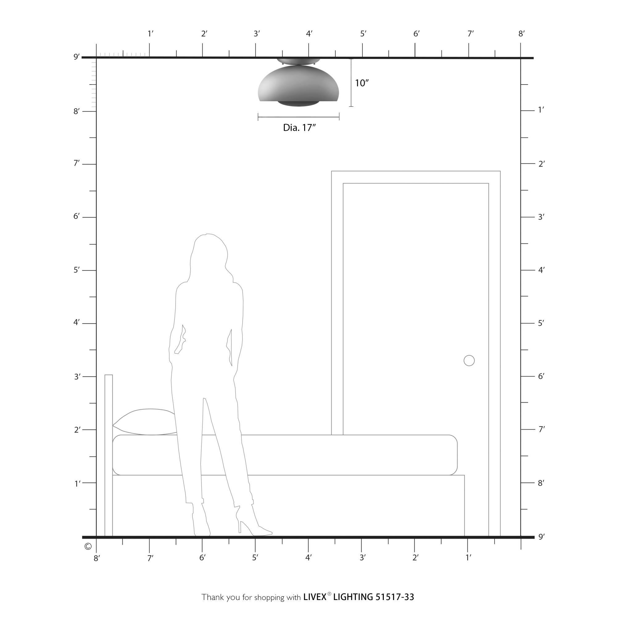 Domma 17 Inch Semi Flush Mount by Livex Lighting
