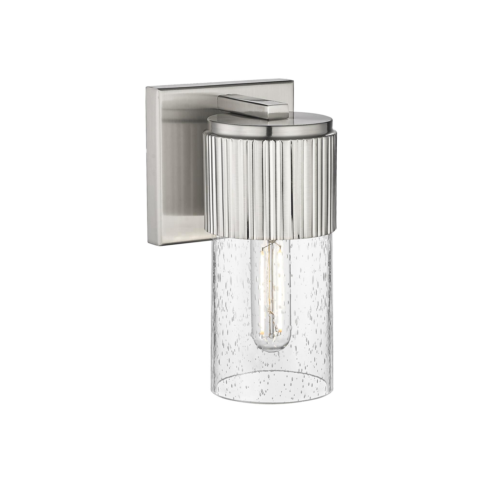 Shown in Satin Nickel finish and Seedy glass