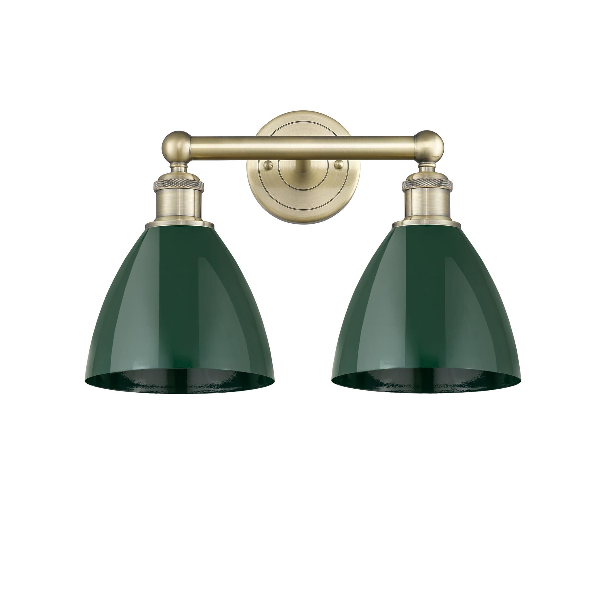Shown in Antique Brass finish and Green shade