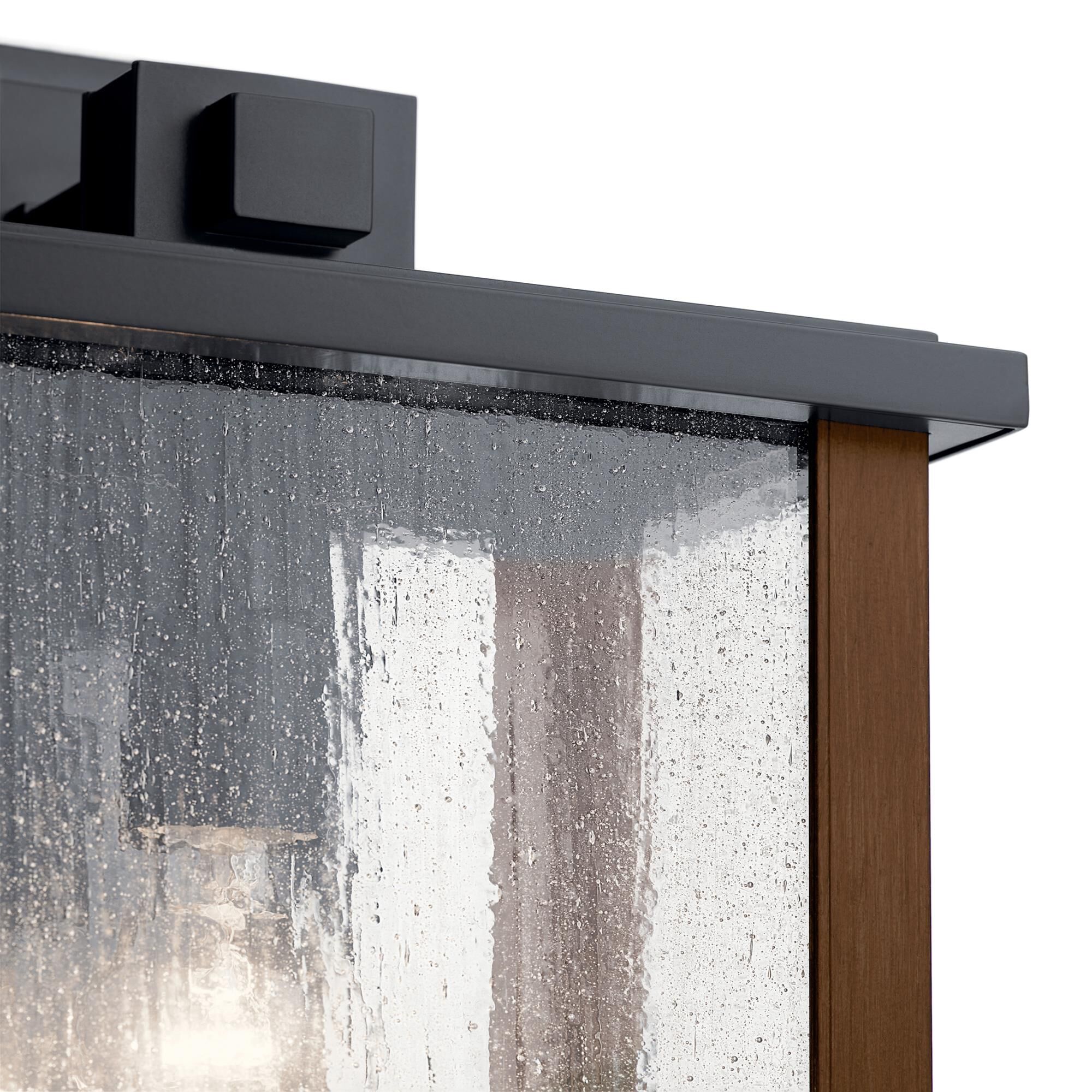 Shown in Black finish and Clear Seeded glass