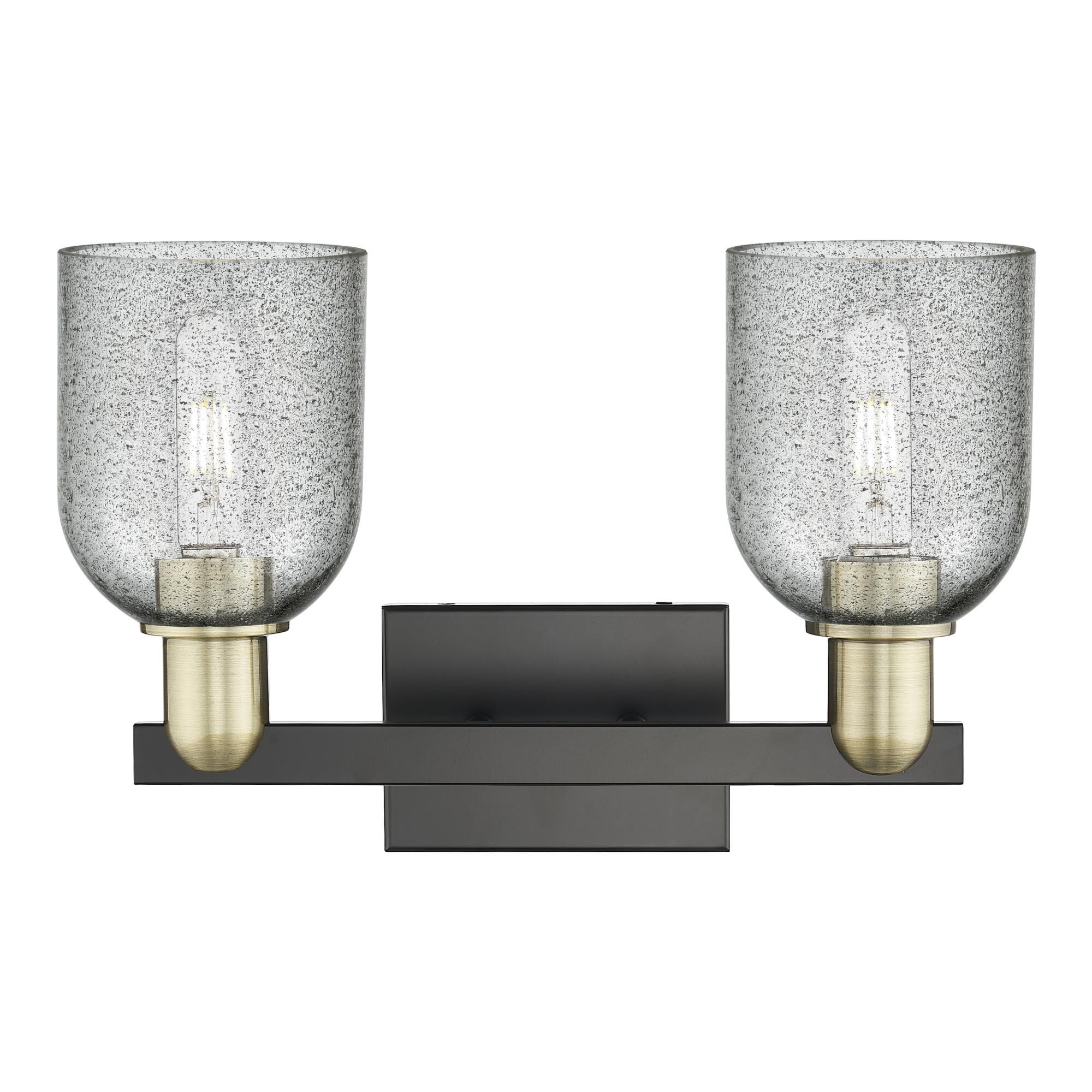 Shown in Black Antique Brass finish and Charcoal glass