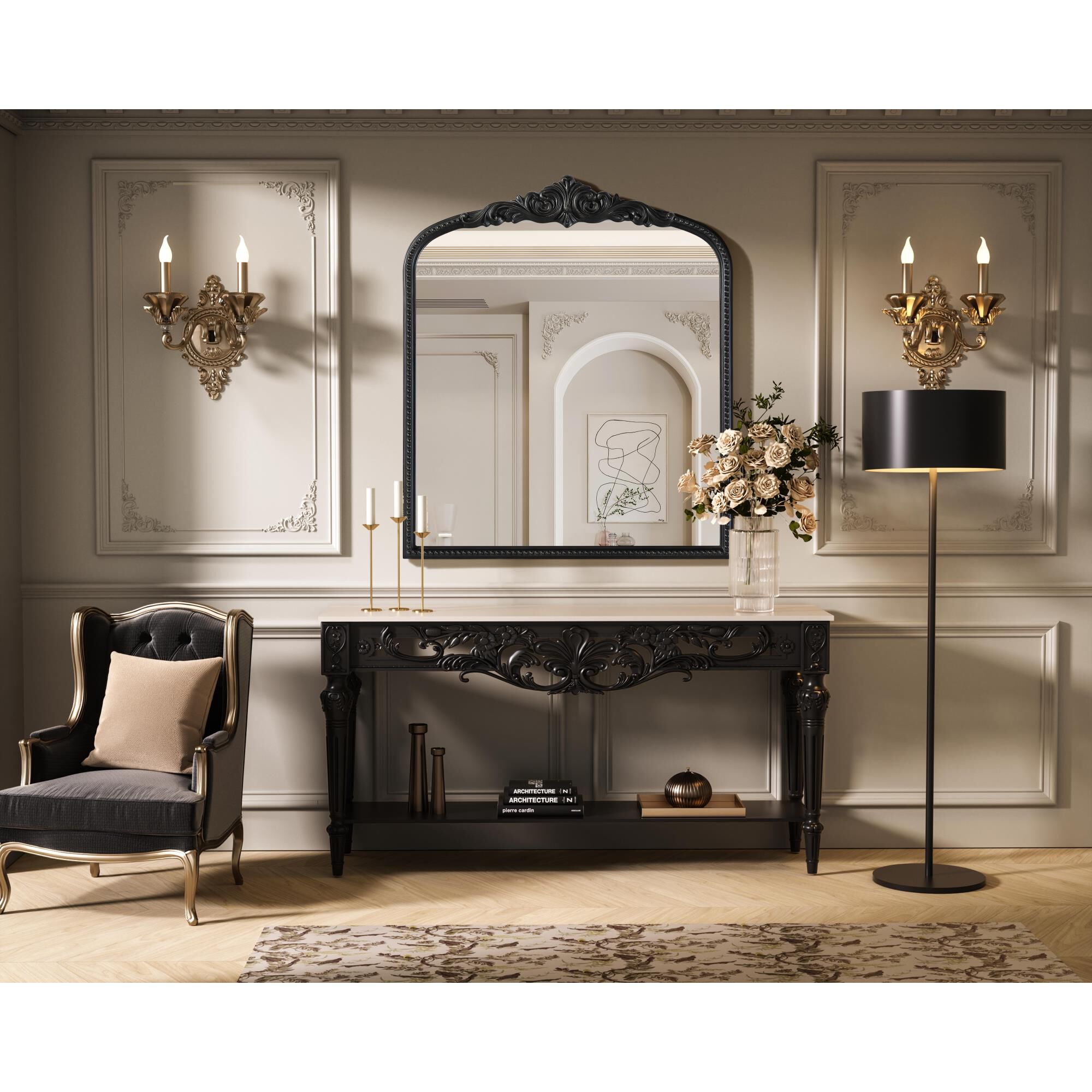 Naomi 42 Inch Decorative Mirror by Elegant Decor