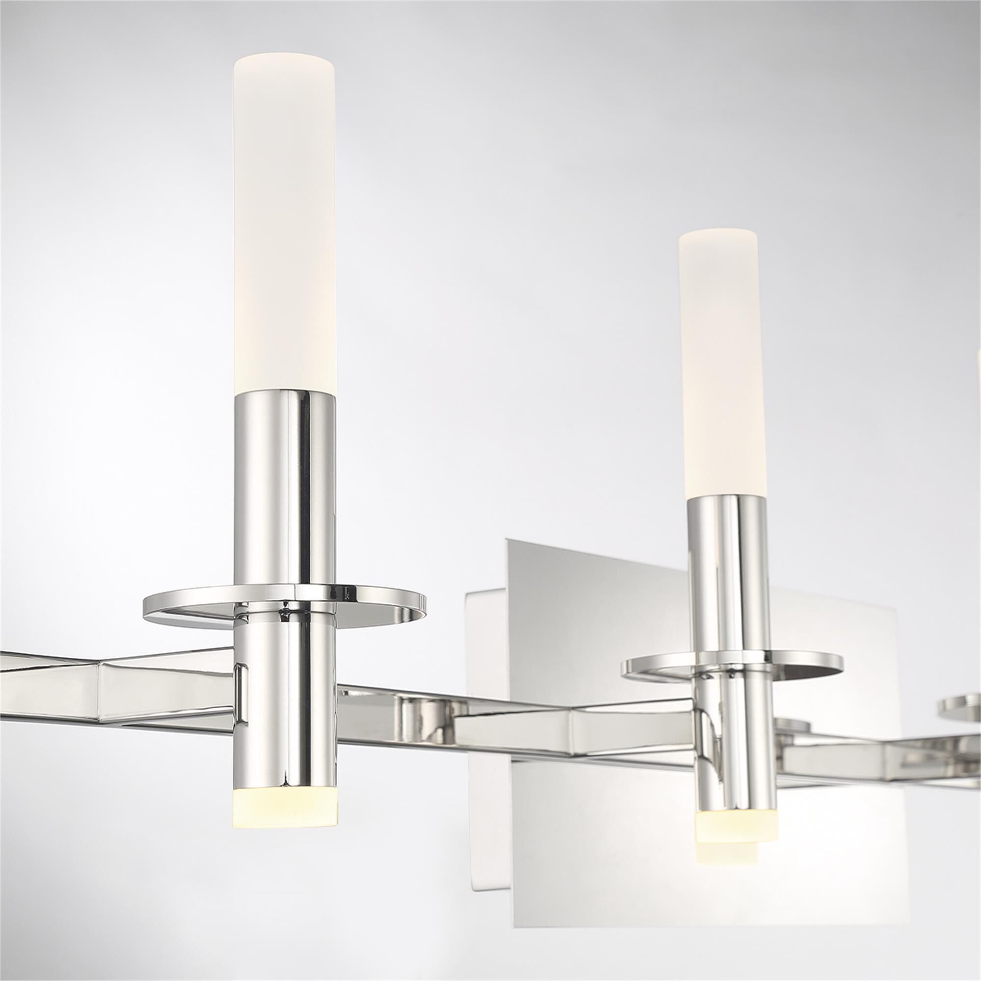 Shown in Polished Nickel finish and Frosted White Acrylic glass