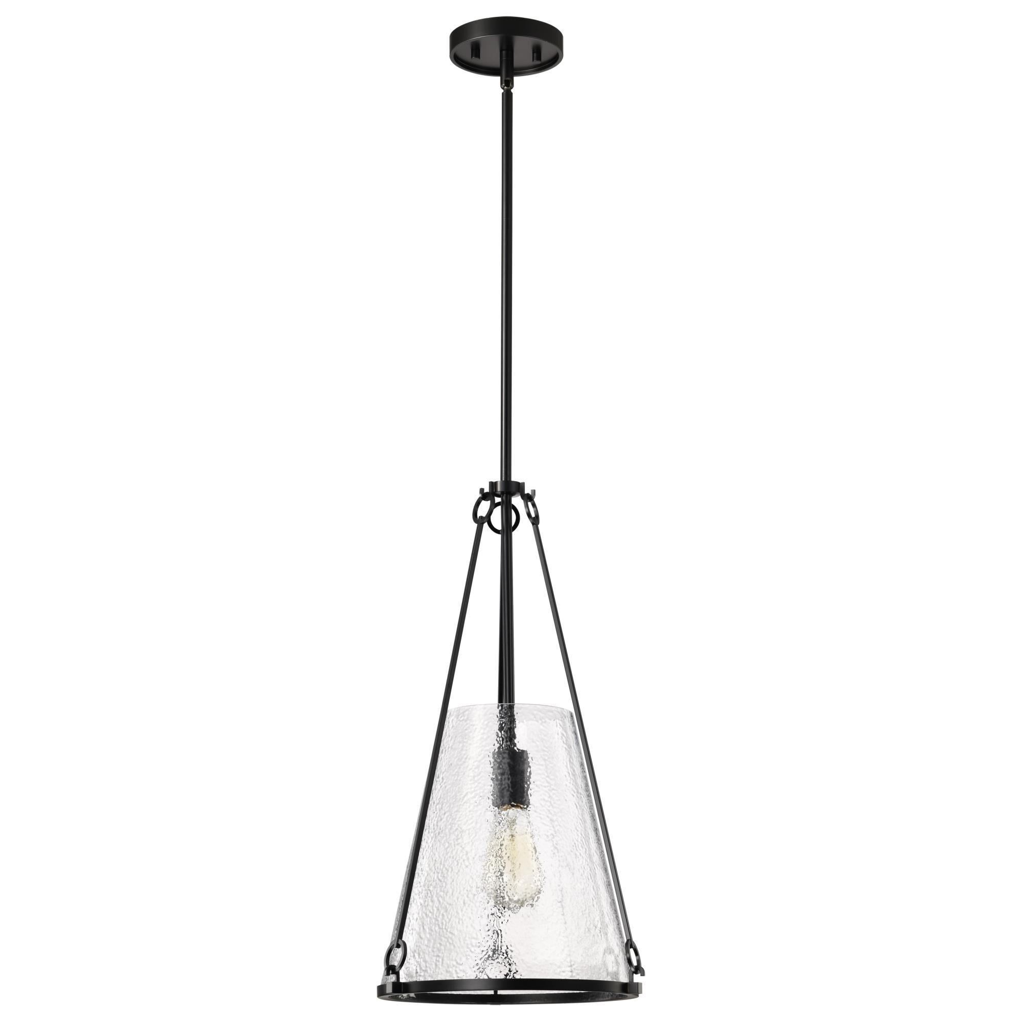 Shown in Black finish and Hammered glass