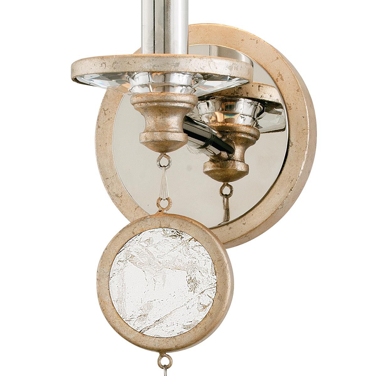 Shown in Topaz Leaf finish and Brazilian Rock crystal and White Pearl glass and Nickel and Crystal Tassels accent