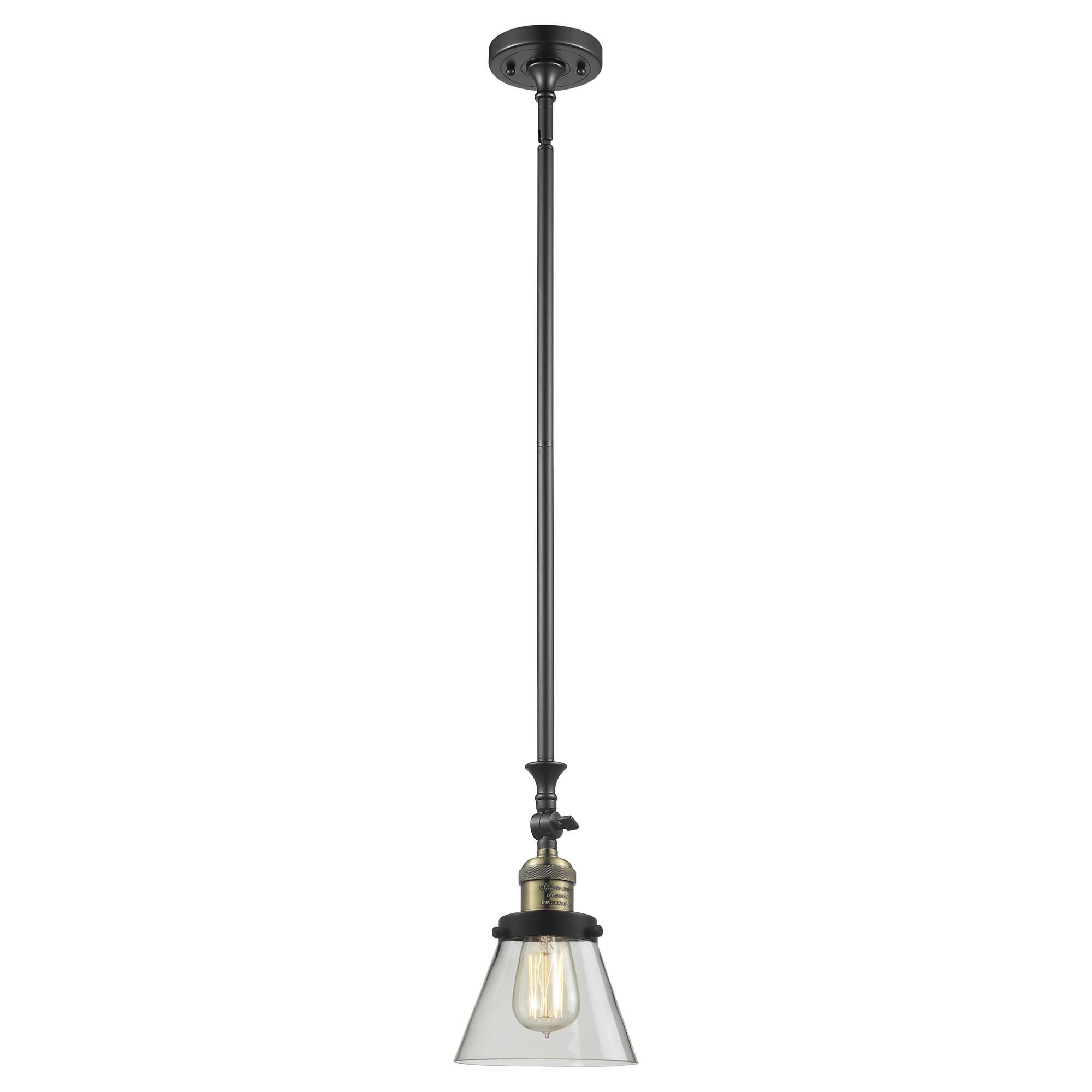 Shown in Black Antique Brass finish and Clear glass
