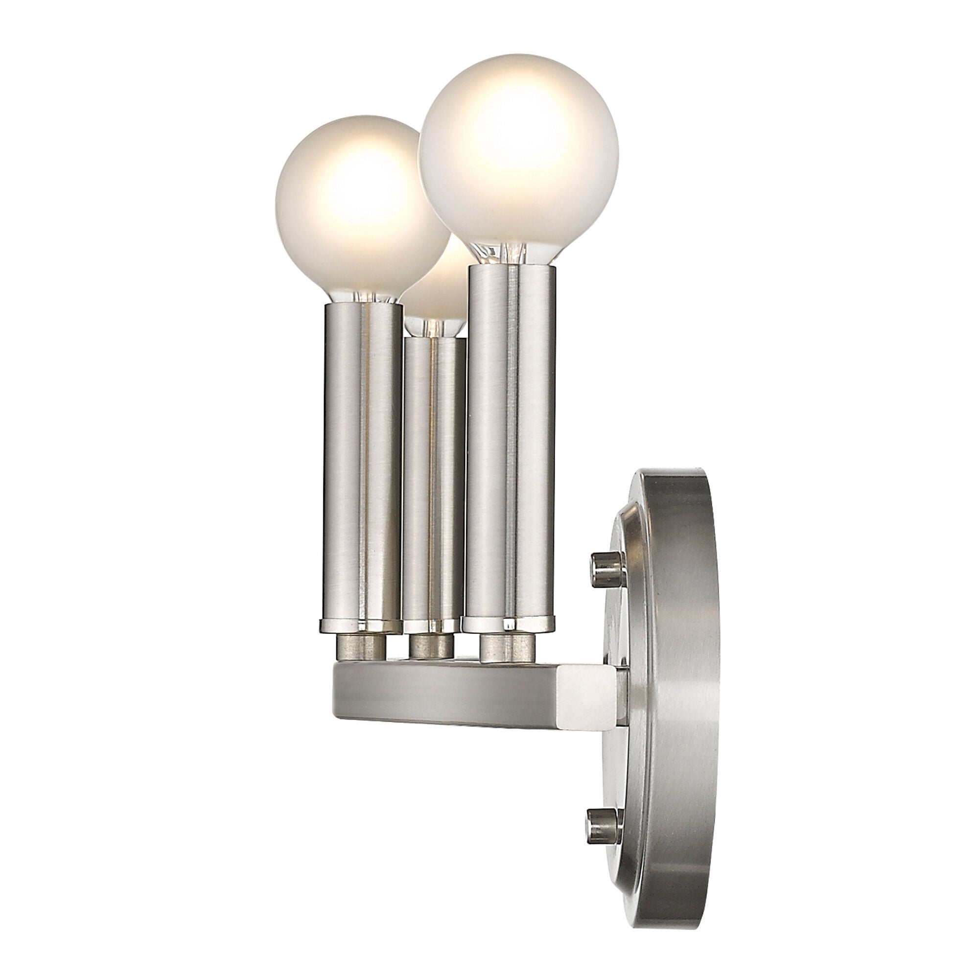 Shown in Satin Nickel finish and -- glass and -- shade