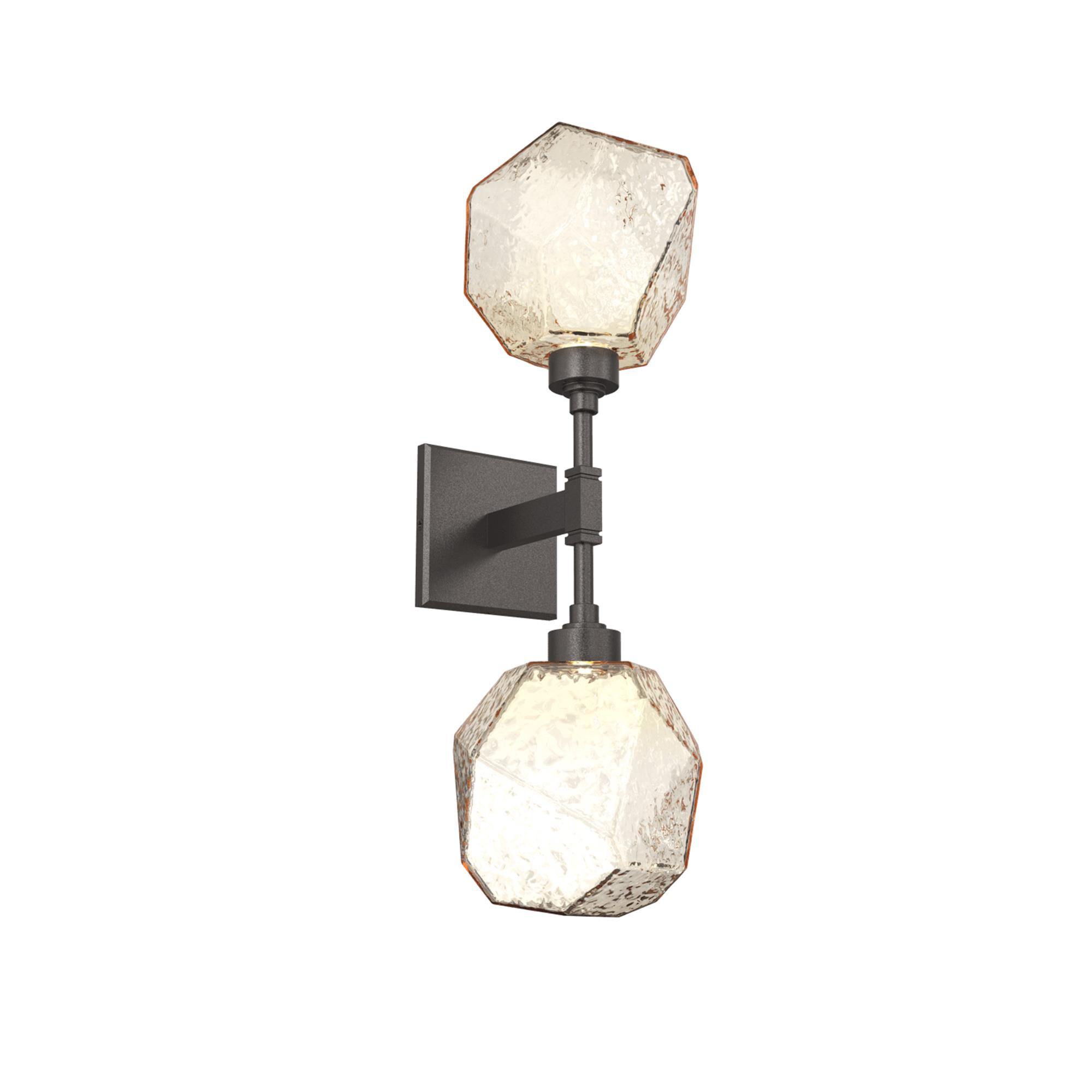 Shown in Graphite finish and Amber Blown glass