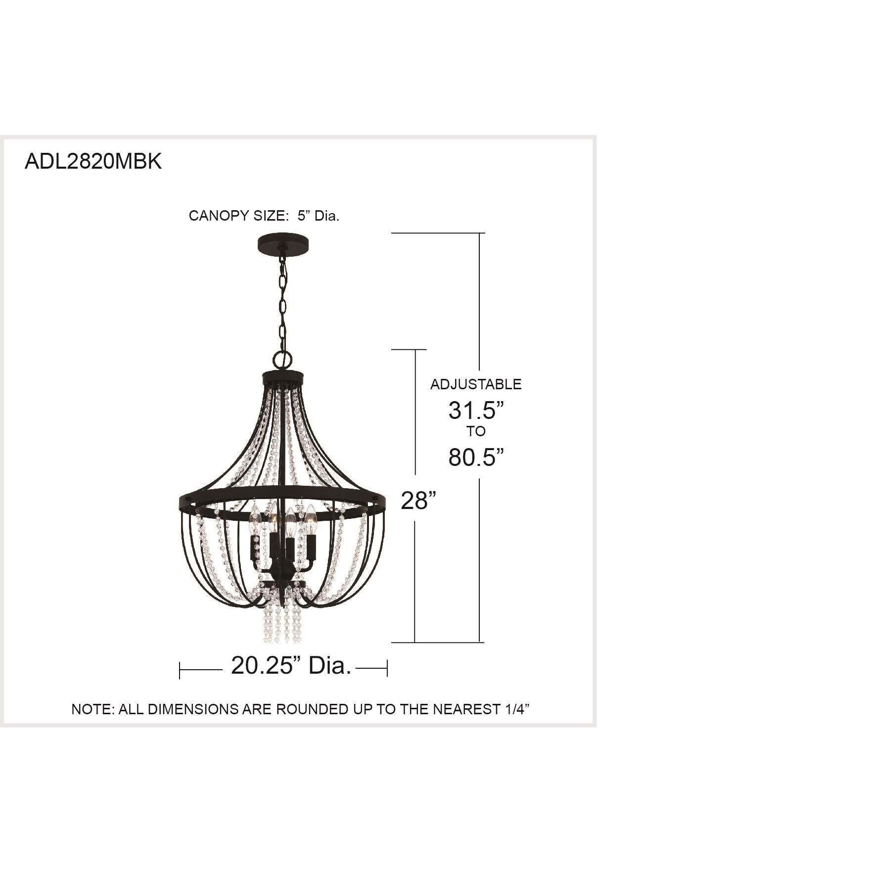 Adelaide 20 Inch Large Pendant by Quoizel