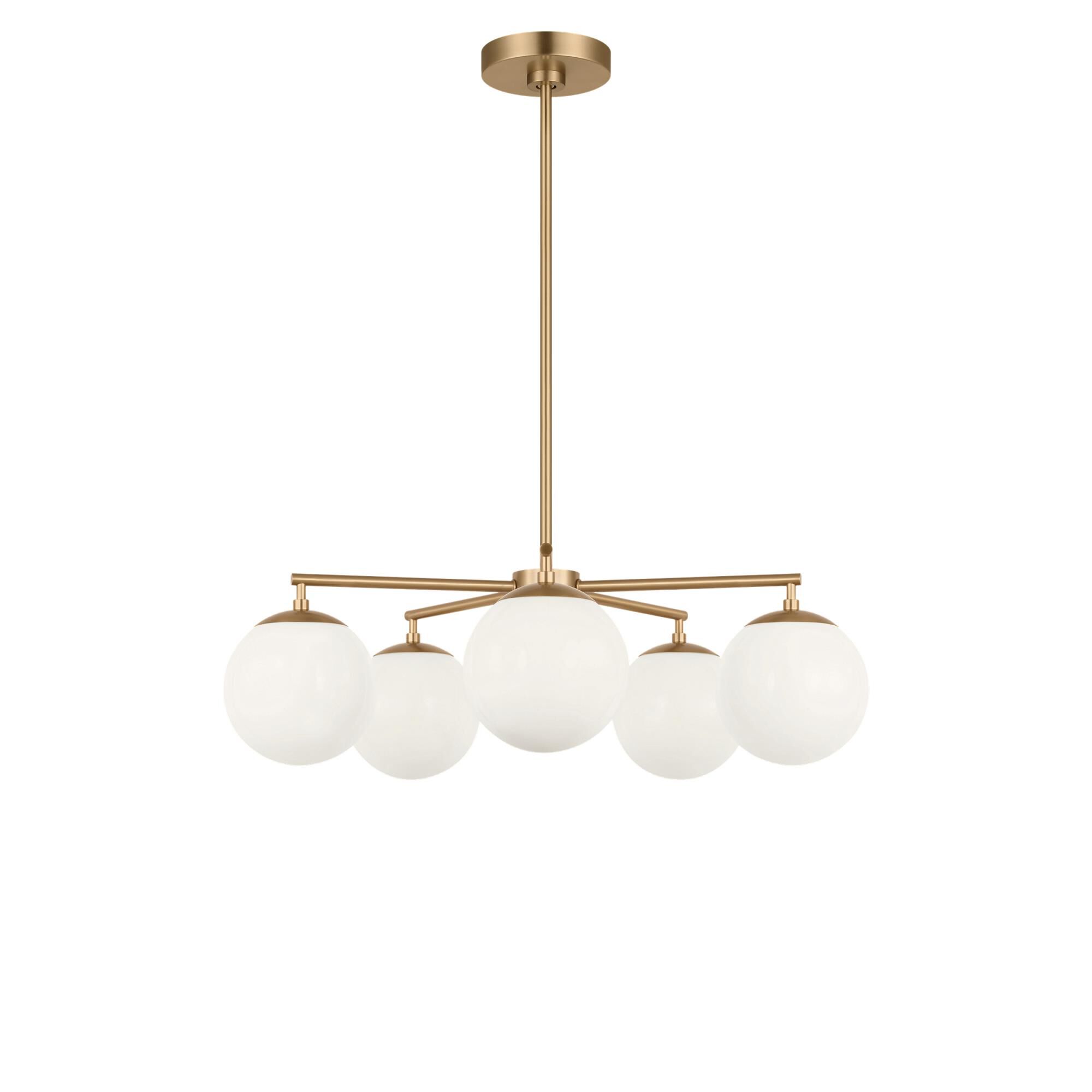 Shown in Satin Brass finish and Clear White glass