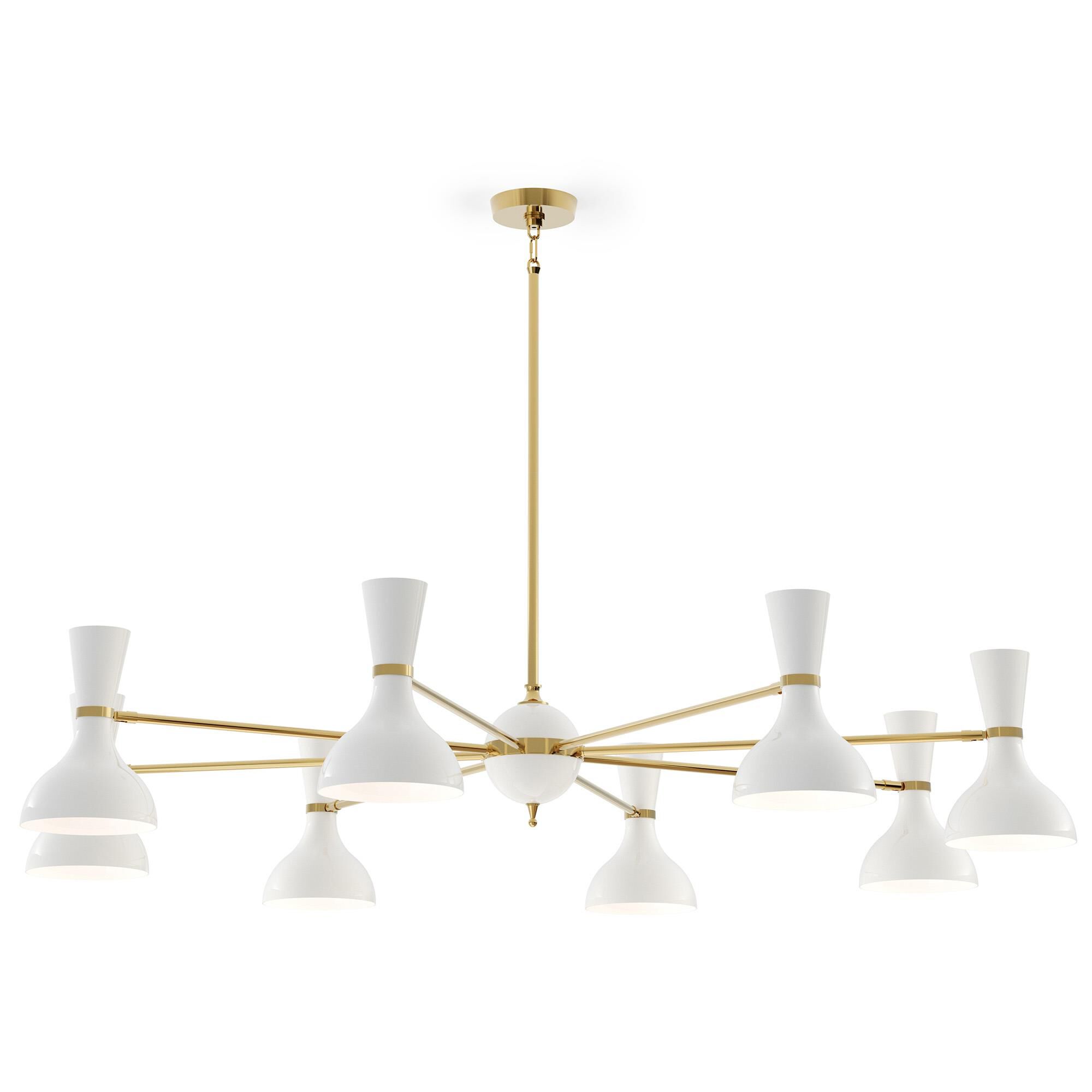 Shown in Modern Brass finish and Lily shade