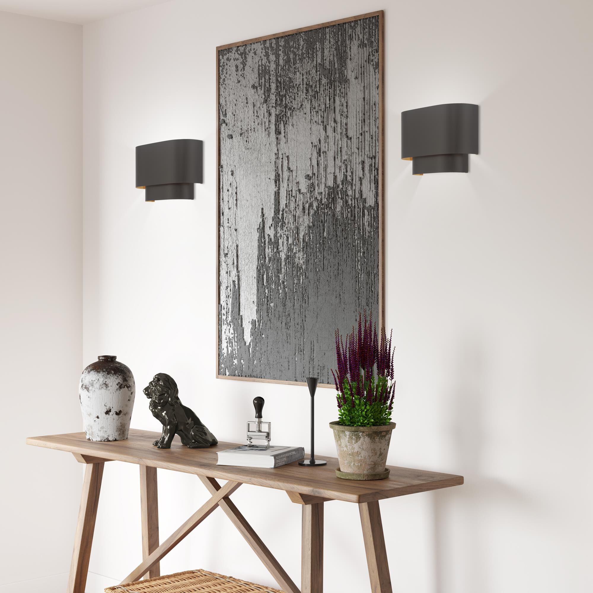 Shown in English Bronze finish and English Bronze Metal with Gold Inside shade