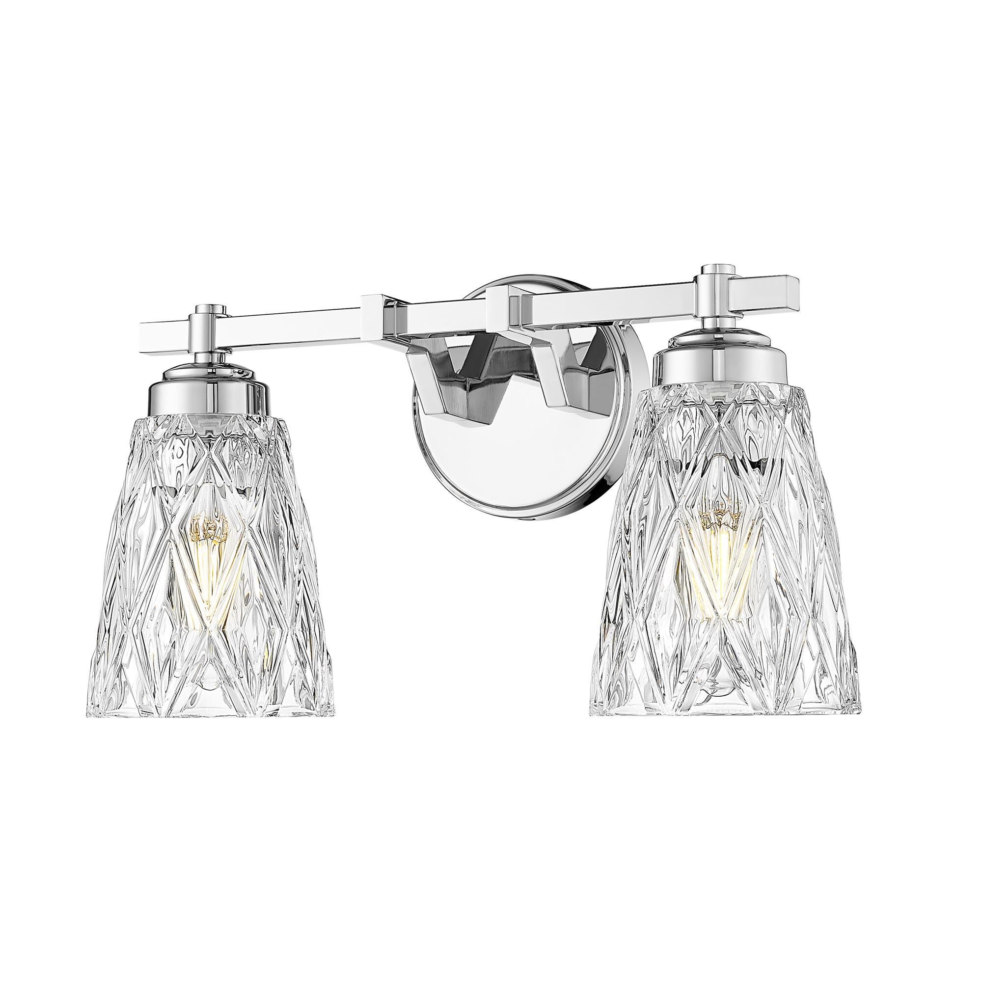 Shown in Chrome finish and Clear glass
