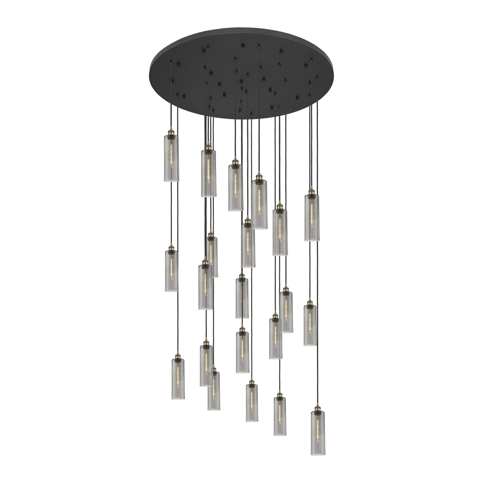 Shown in Brushed Brass finish and Light Smoke shade
