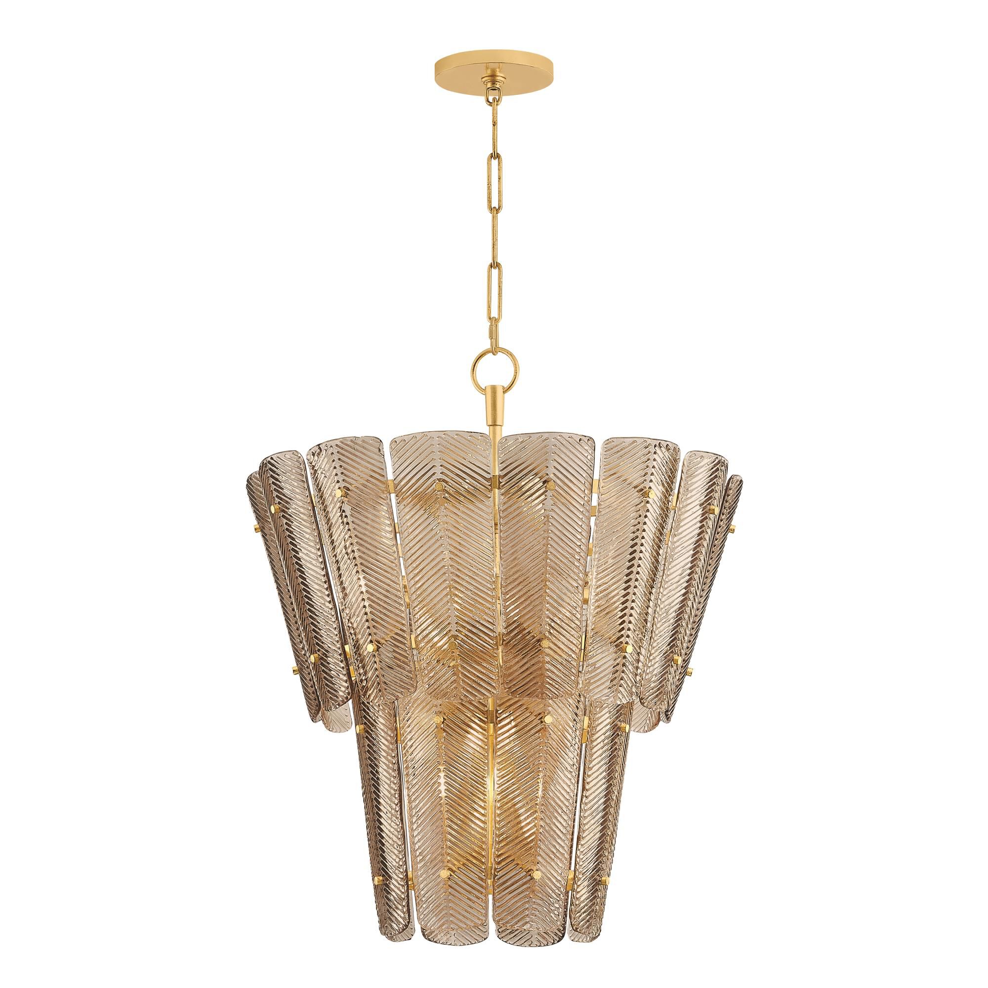 Shown in Vintage Gold Leaf finish and Light Bronze shade