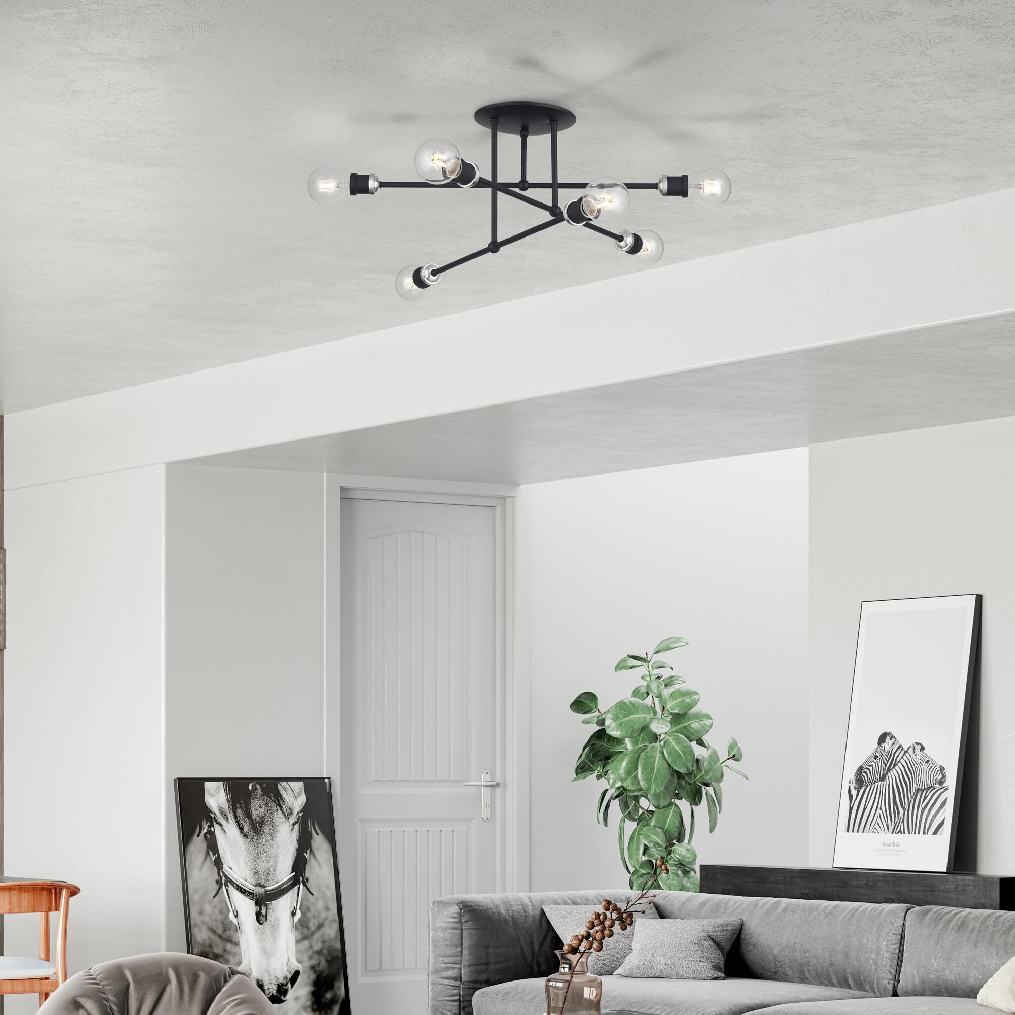 Delacroix 28 Inch Semi Flush Mount by Livex Lighting