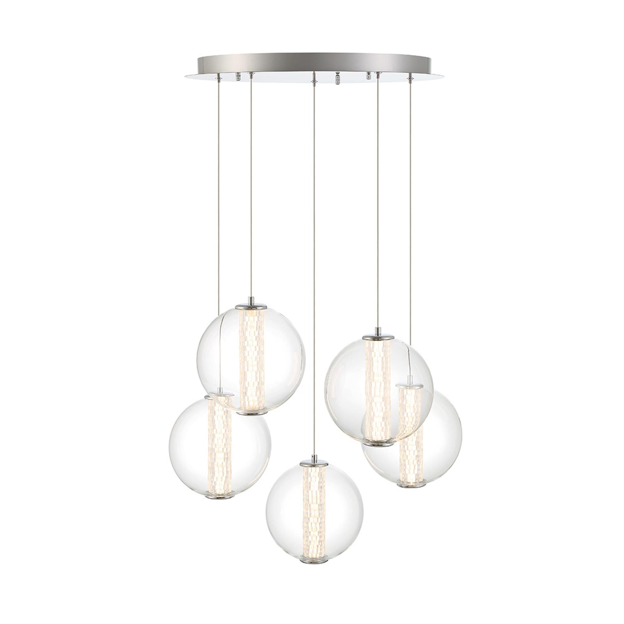 Shown in Chrome finish and Clear glass