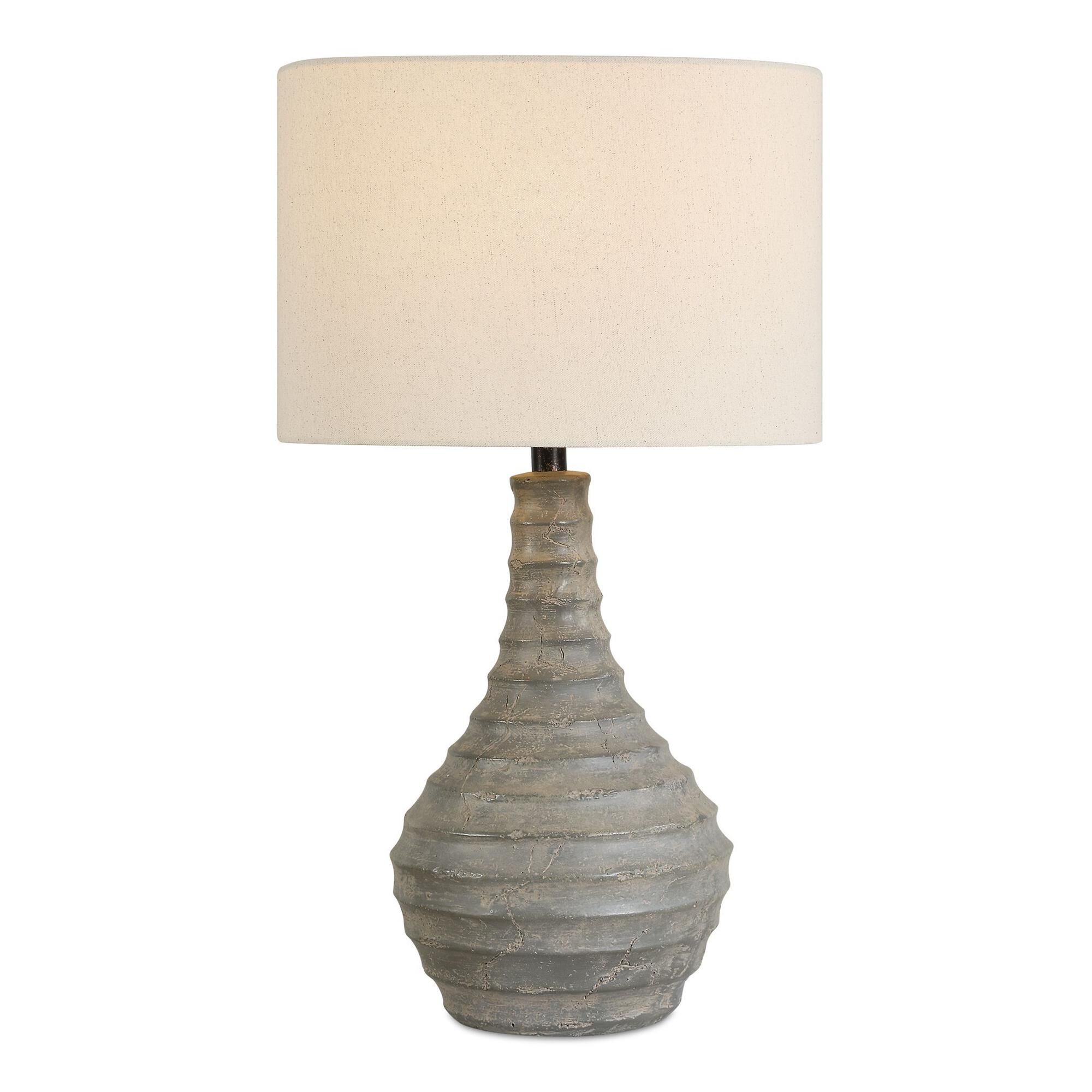 Shown in Gray finish and Round Drum shade