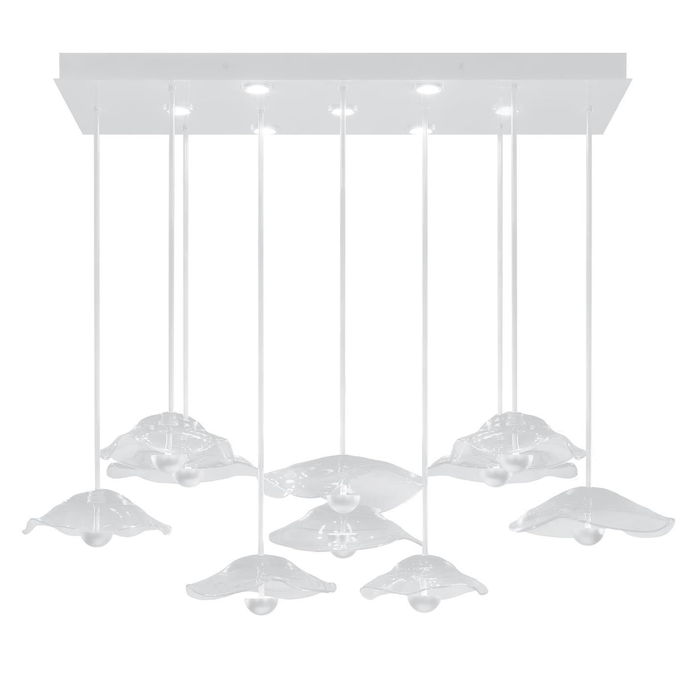 Shown in White finish and False crystal and True glass