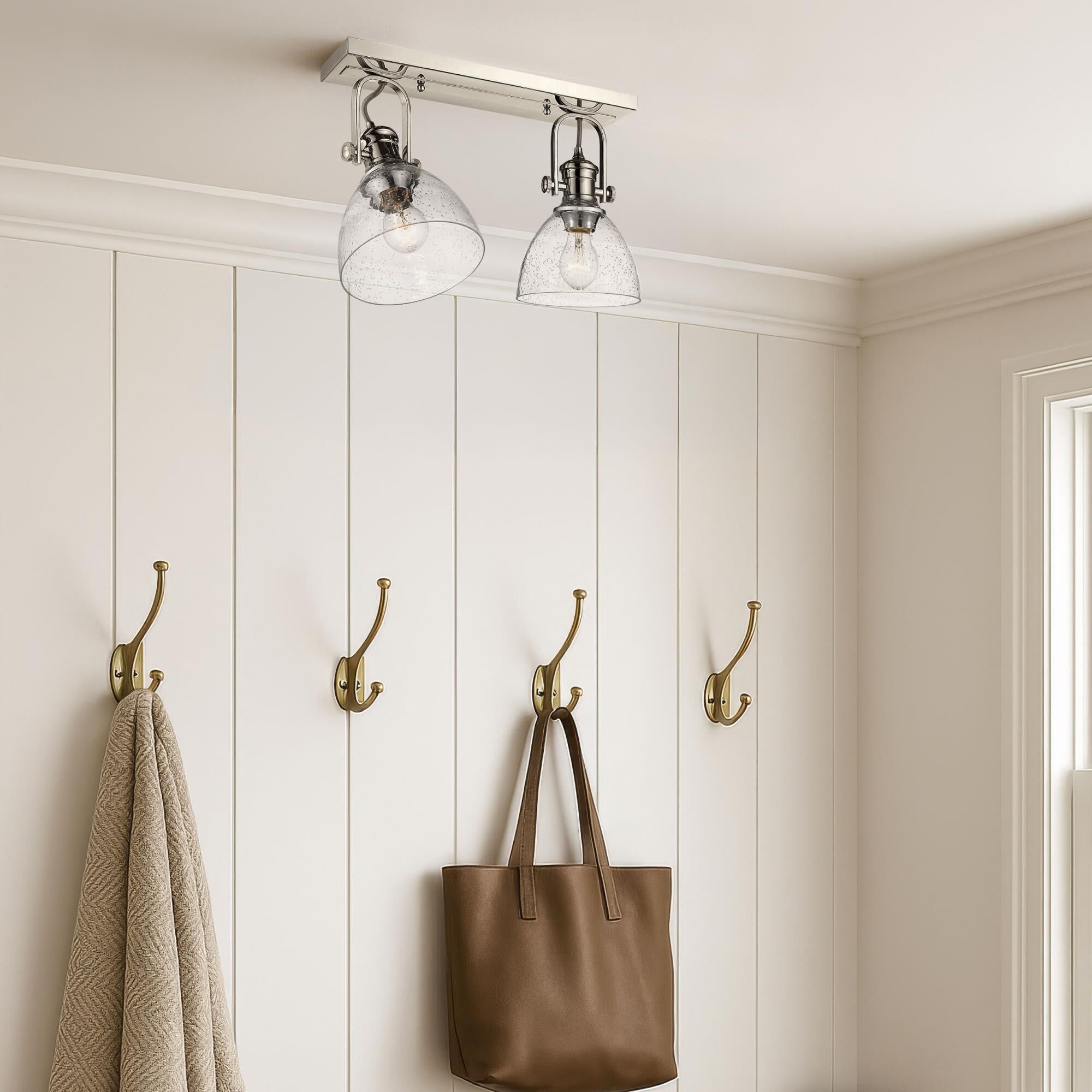 Hines 10 Inch Damp Rated Semi Flush Mount by Golden Lighting