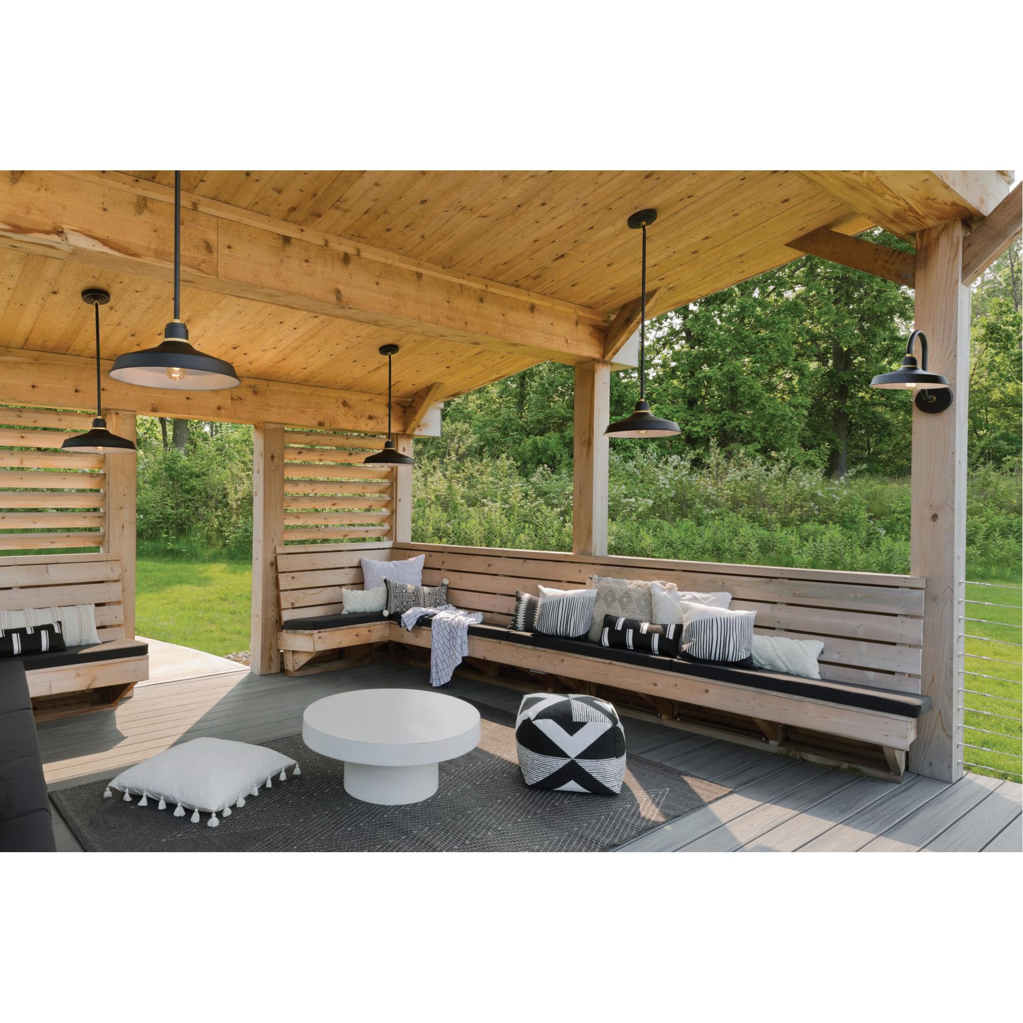 Shown in Textured Black finish and Brass accent