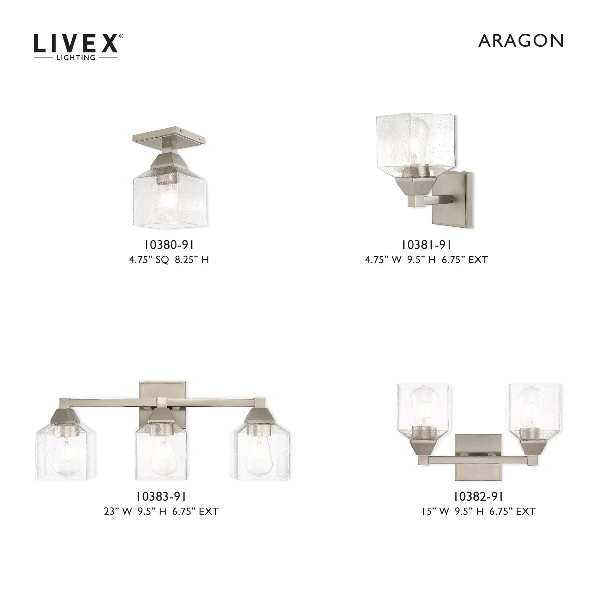 Aragon 15 Inch 2 Light Bath Vanity Light by Livex Lighting