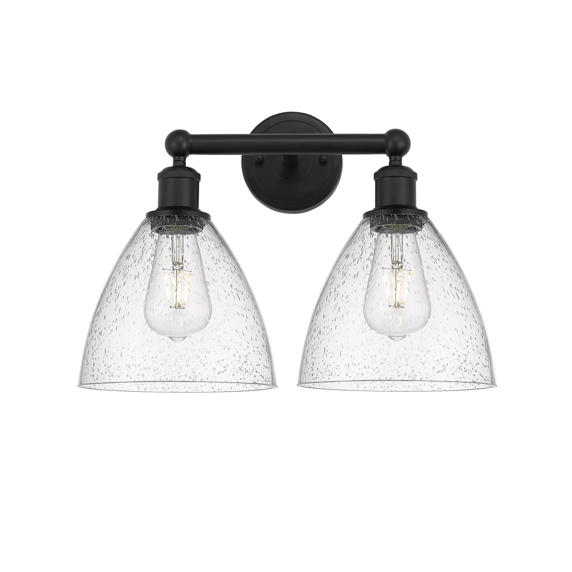 Shown in Matte Black, Seedy finish and Seedy glass and Seedy Glass shade
