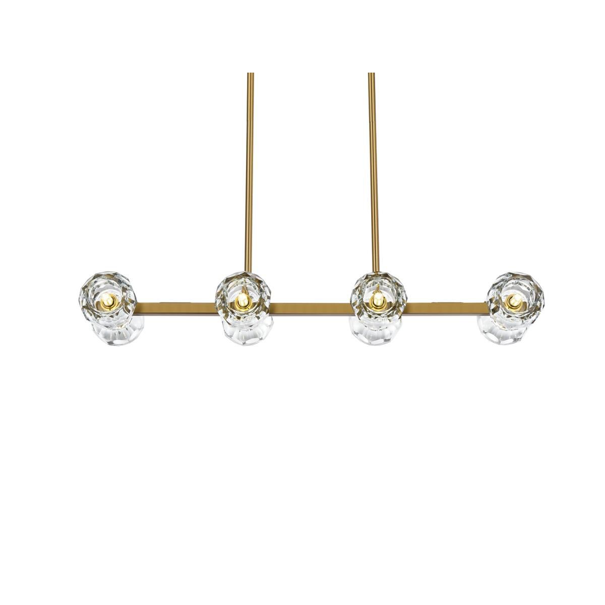 Shown in Satin Gold finish and Clear Royal Cut crystal