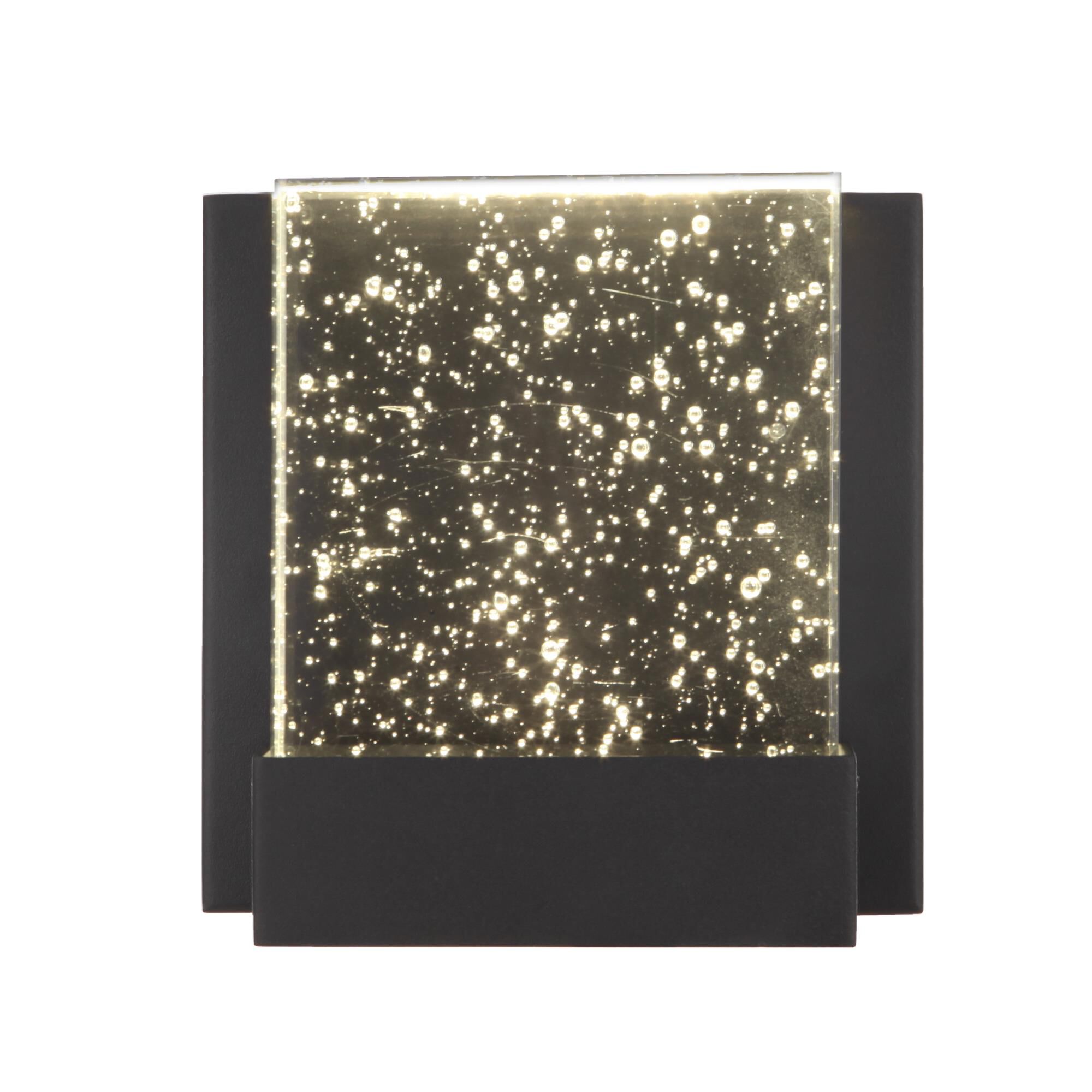 Shown in Textured Matte Black finish and Clear Seeded glass