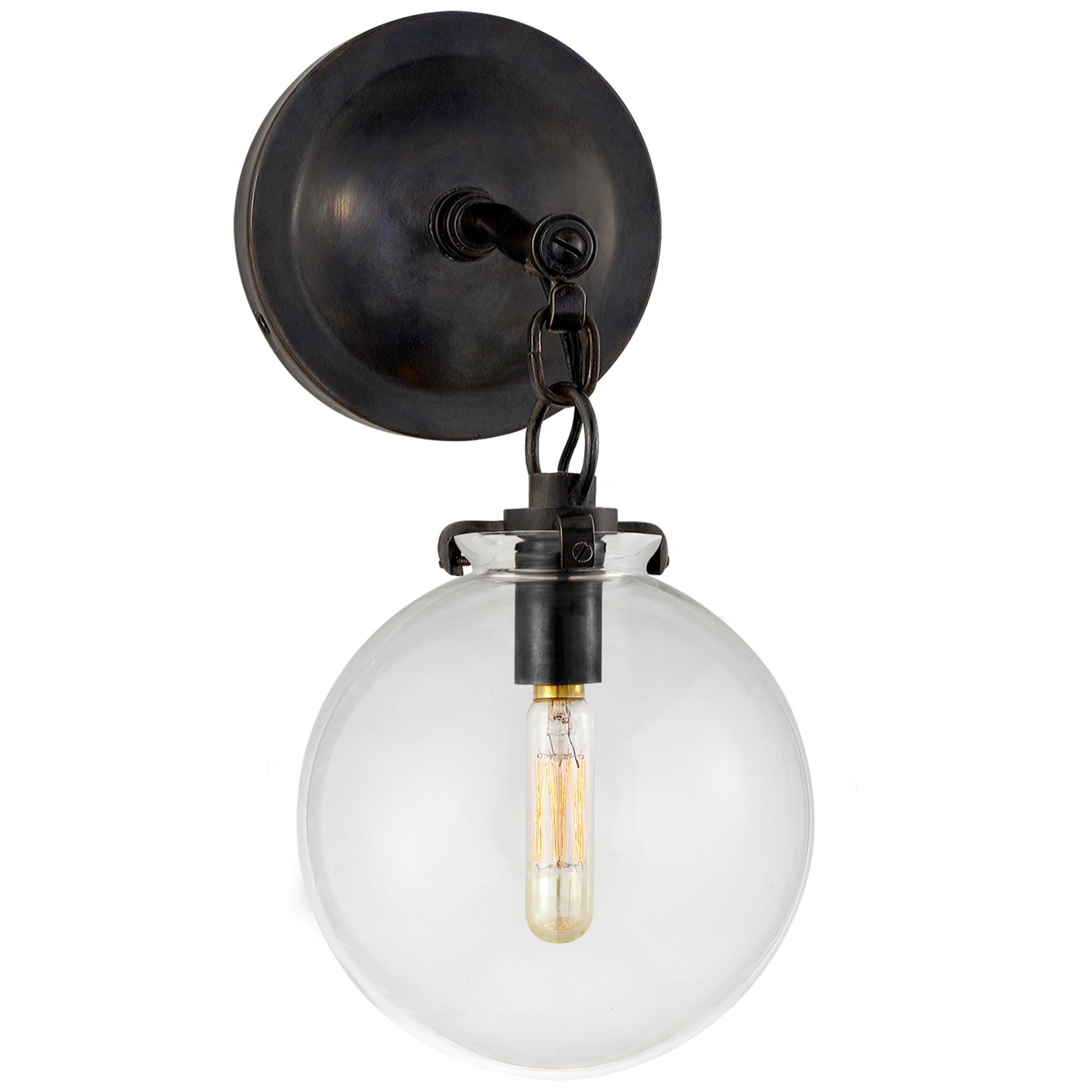 Shown in Bronze finish and Clear glass