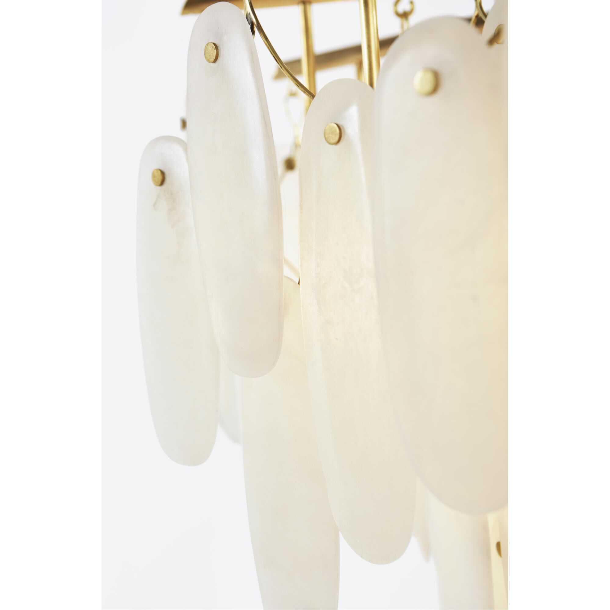 Shown in Antique-Burnished Brass finish and Alabaster shade