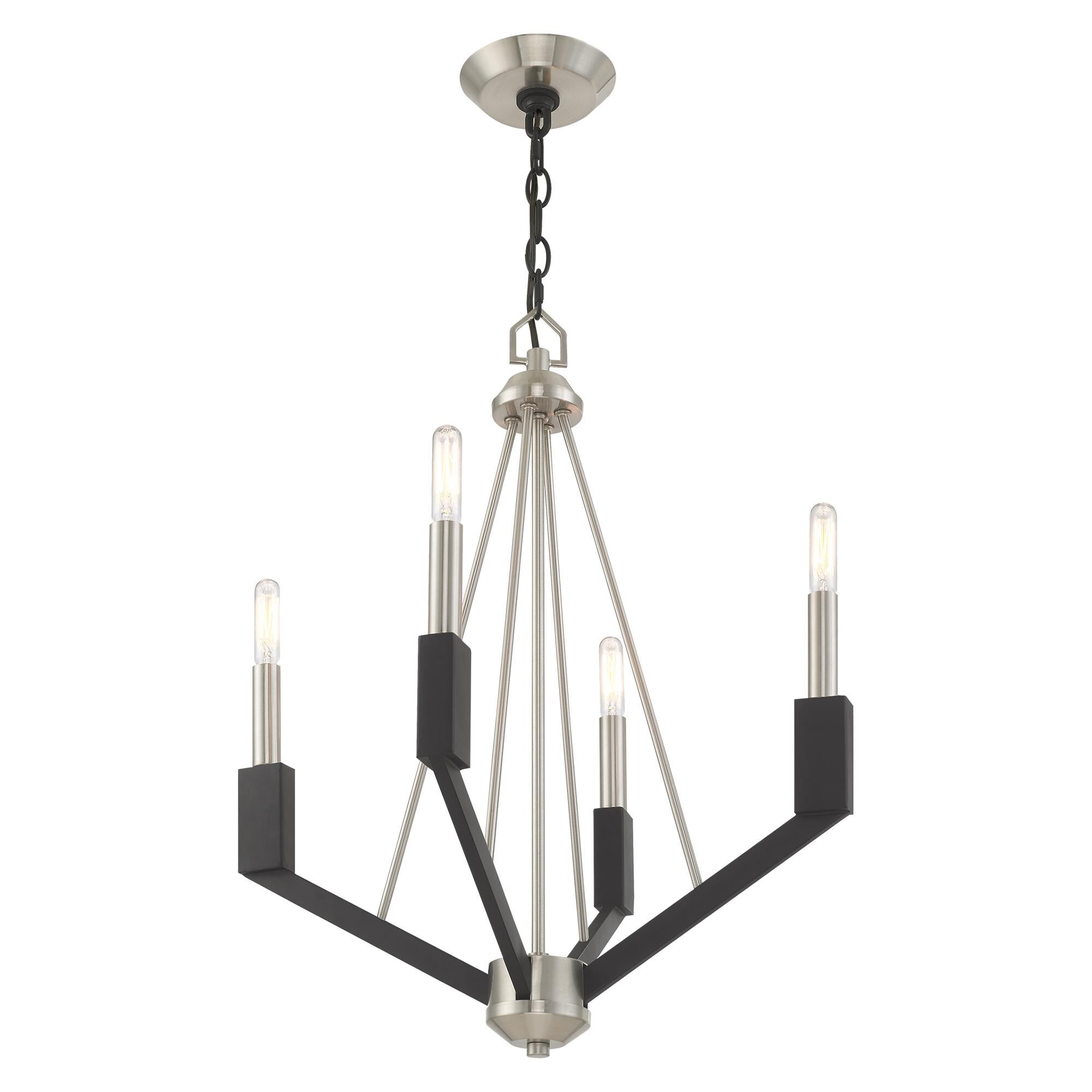 Shown in Brushed Nickel and Black finish
