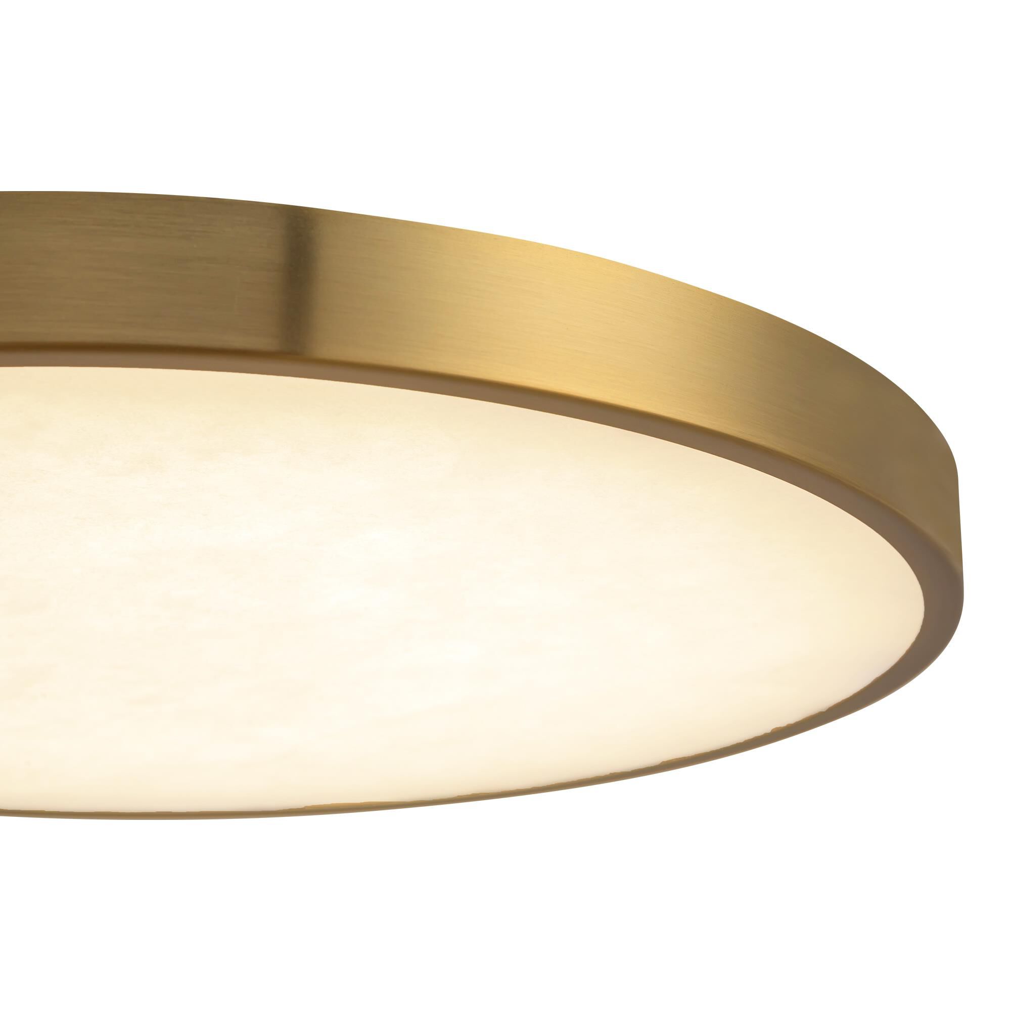 Shown in Brushed Gold finish and Alabaster glass