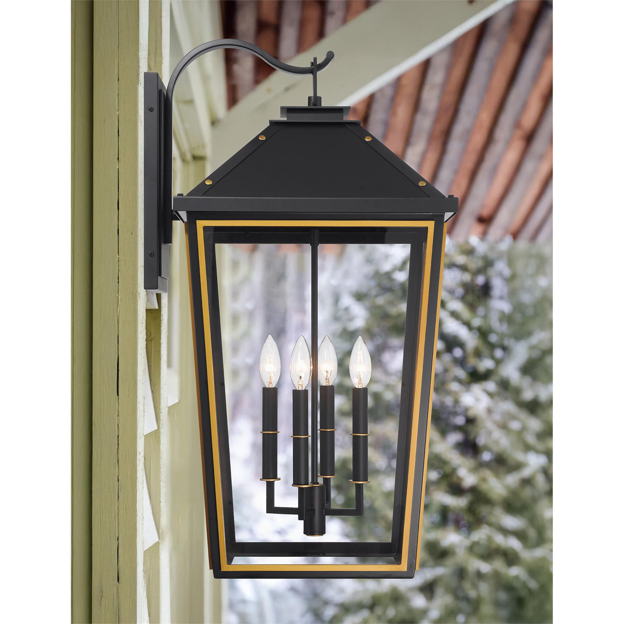 Shown in Matte Black and Textured Gold finish and Clear glass