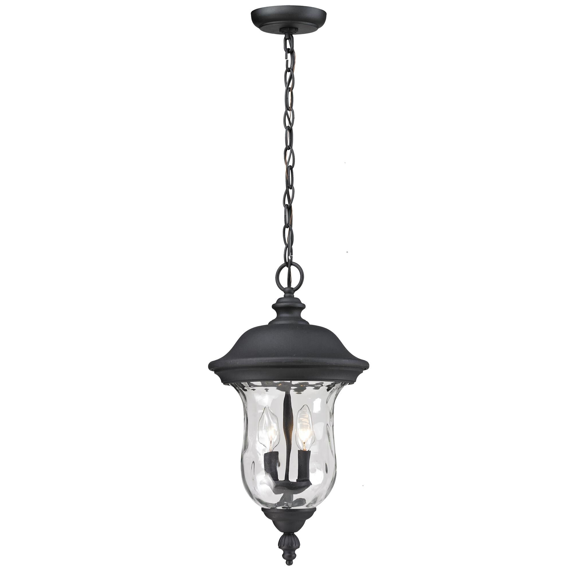 Shown in Black finish and Glass shade